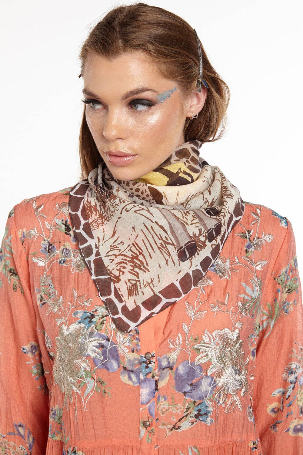 Safari Babe Bandana: Yellow Giraffe / One size