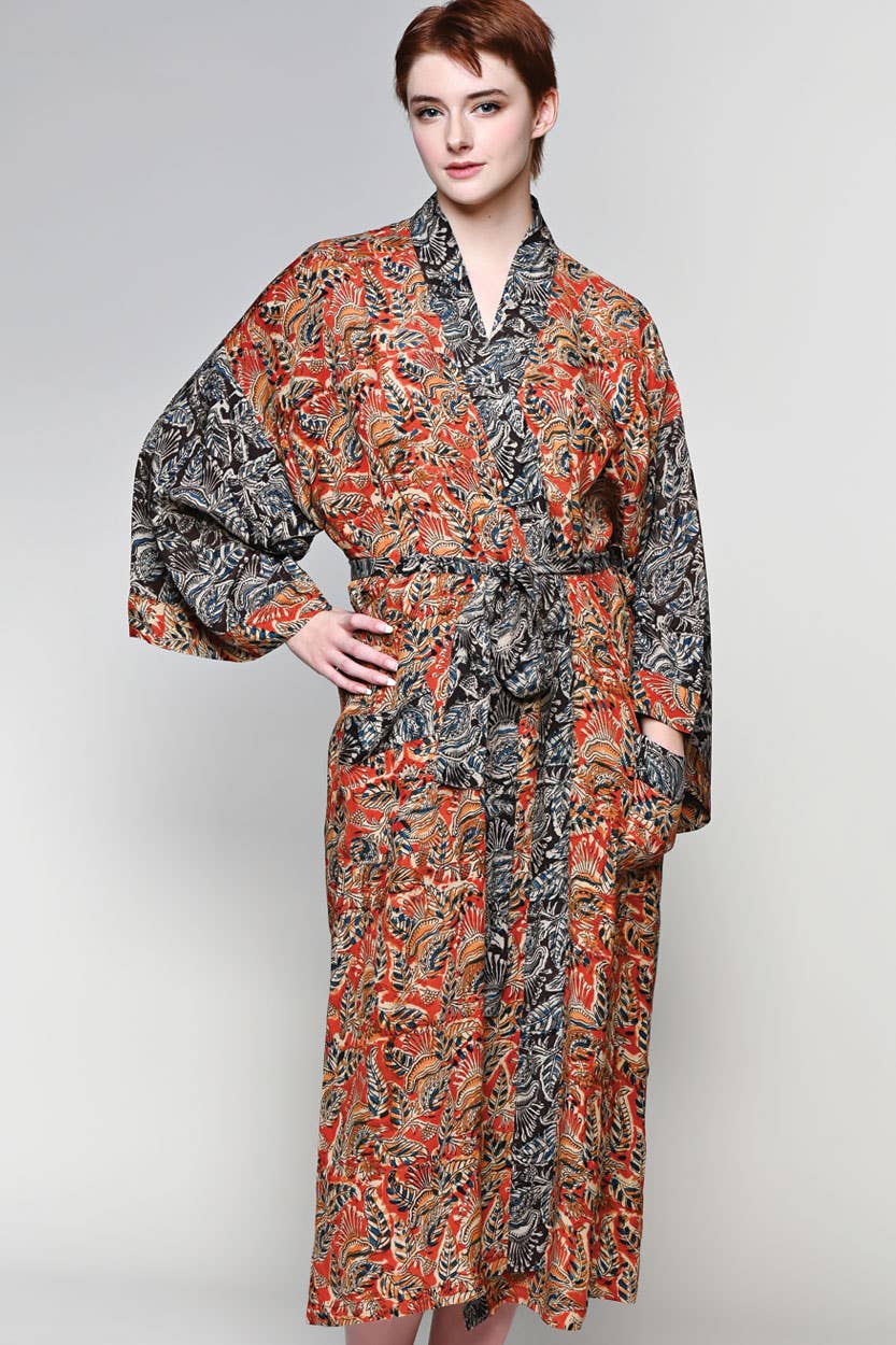 Kalamkari Kimono Robes - Sevya Handmade
