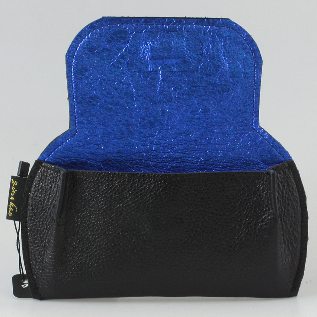 The Marla Sunglass Case: Metallics!: Silver Inside / Sapphire Outside