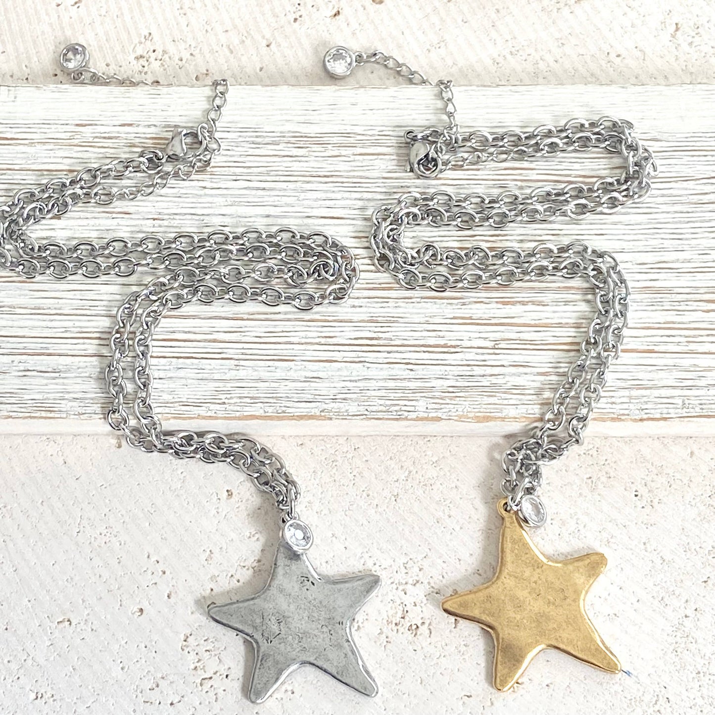 Star necklace celestial jewelry non tarnishing : Mixed metals