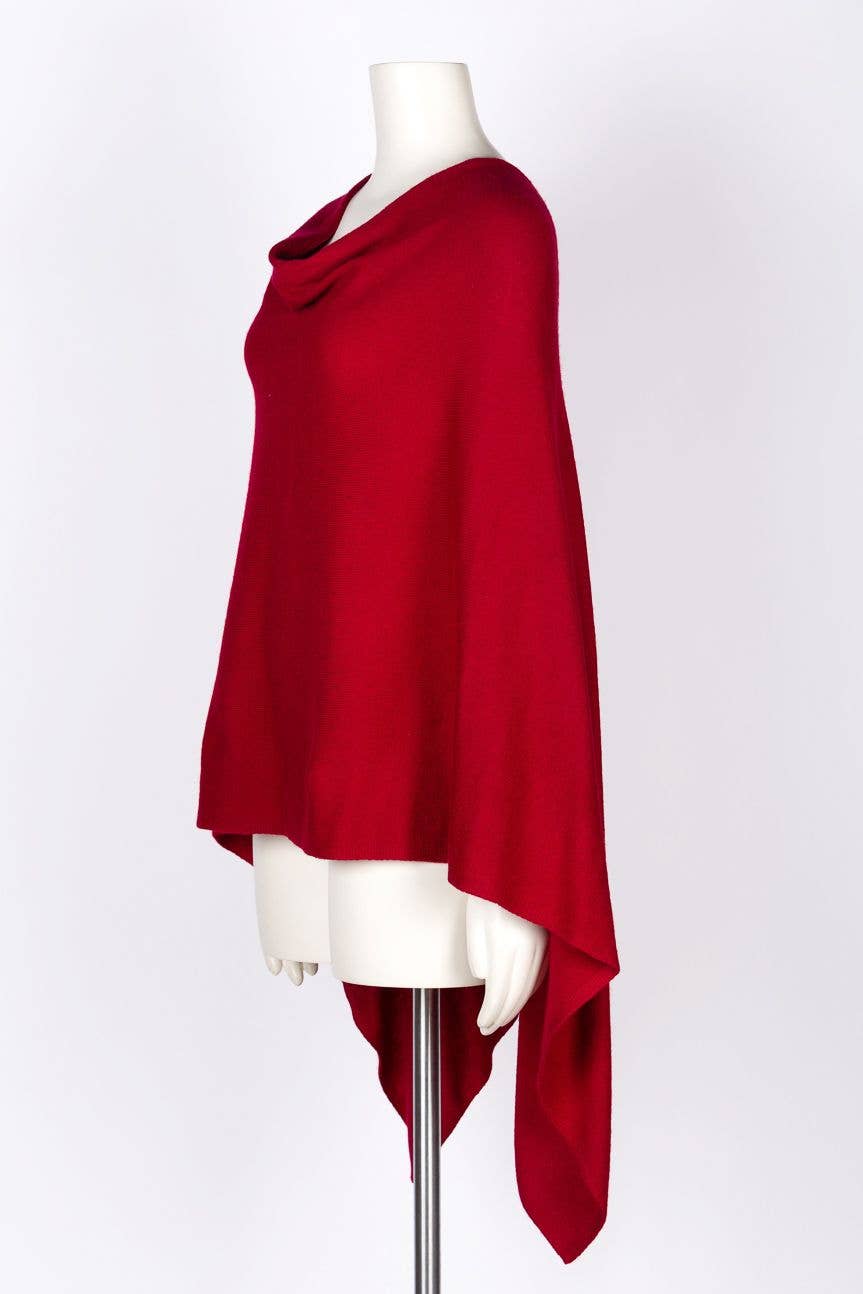 Cashmere Poncho Cherry