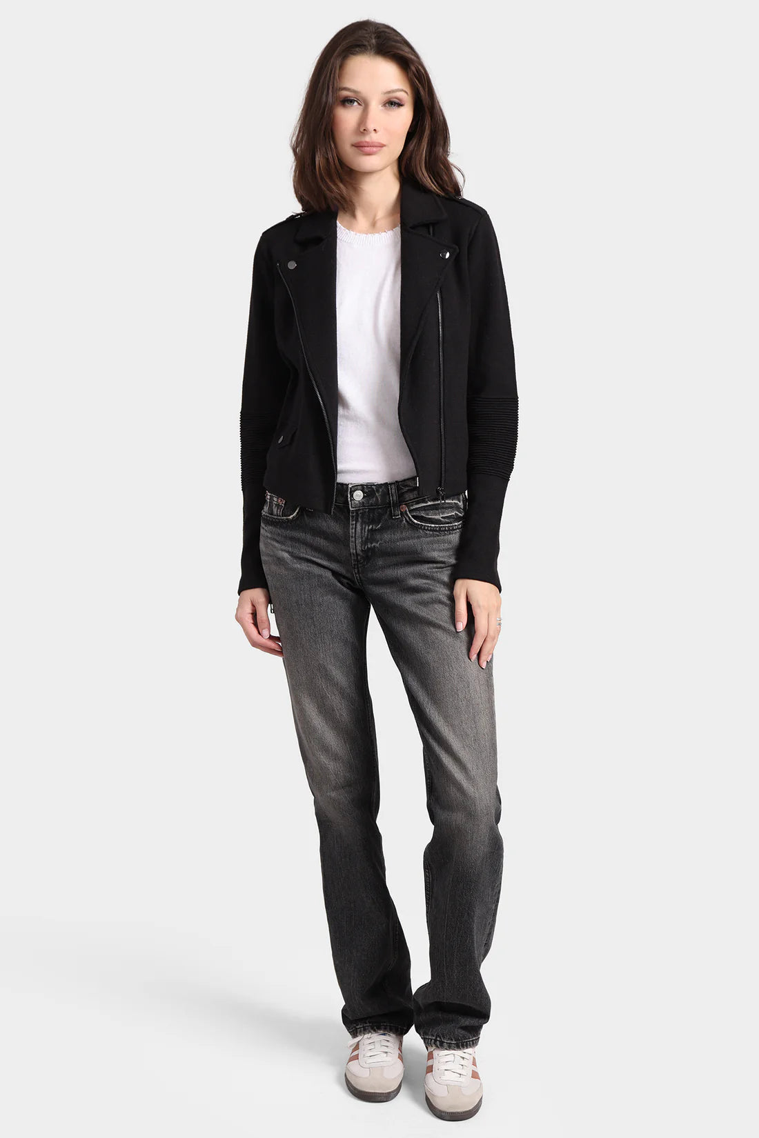 Cotton Blend Moto Jacket 8938 - Minnie Rose
