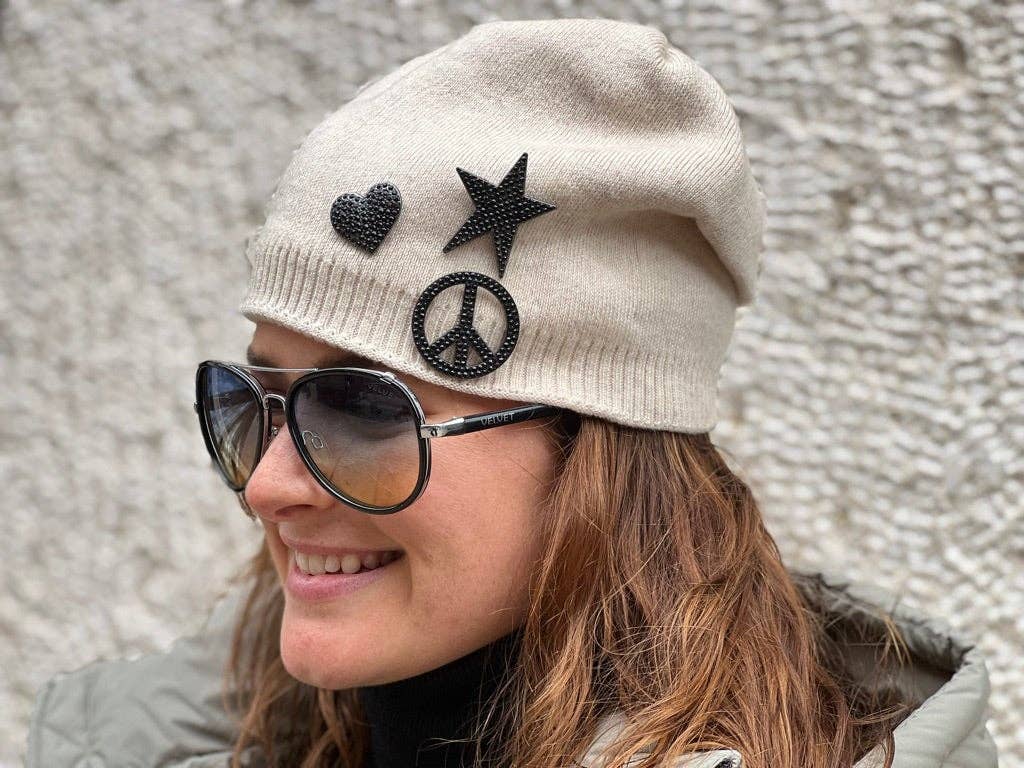 Jewelry Pins - Black Set (Heart, Star, Peace sign)