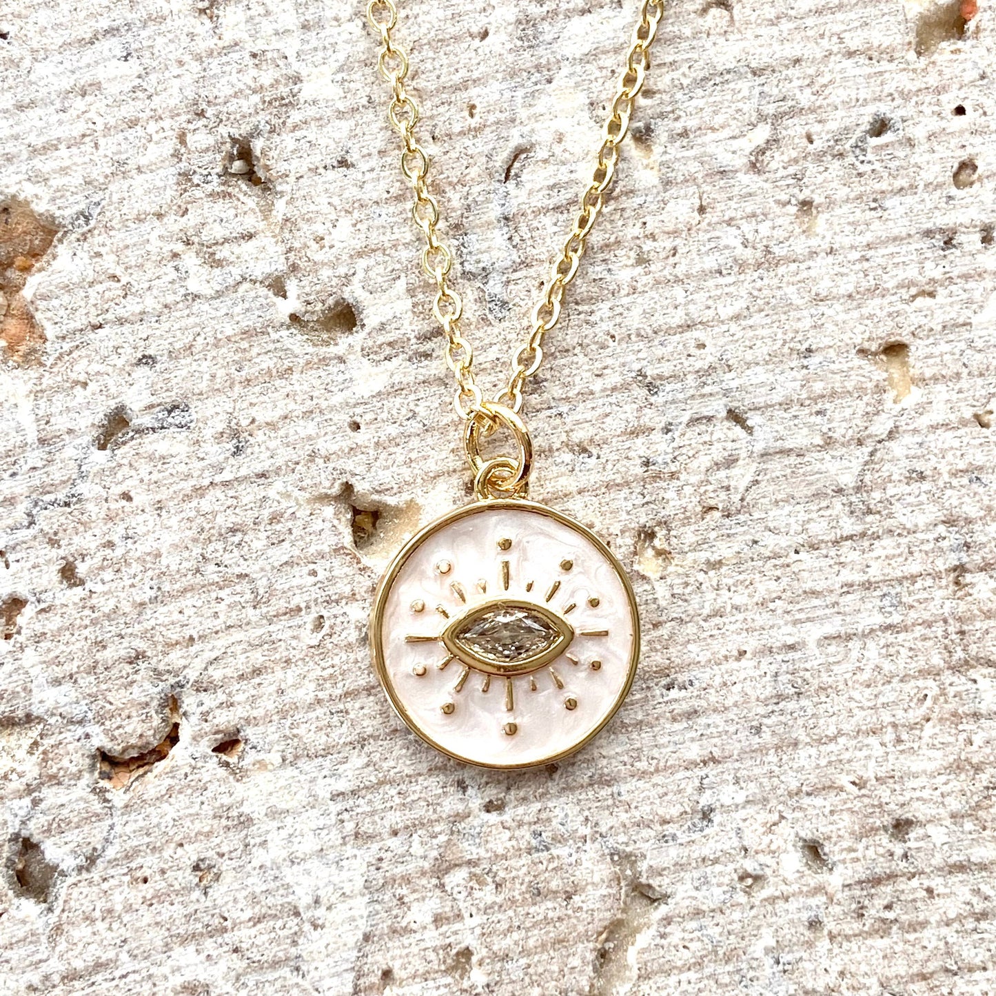 Eye enamel necklace boutique salon spa jewelry trendy gift: 19”