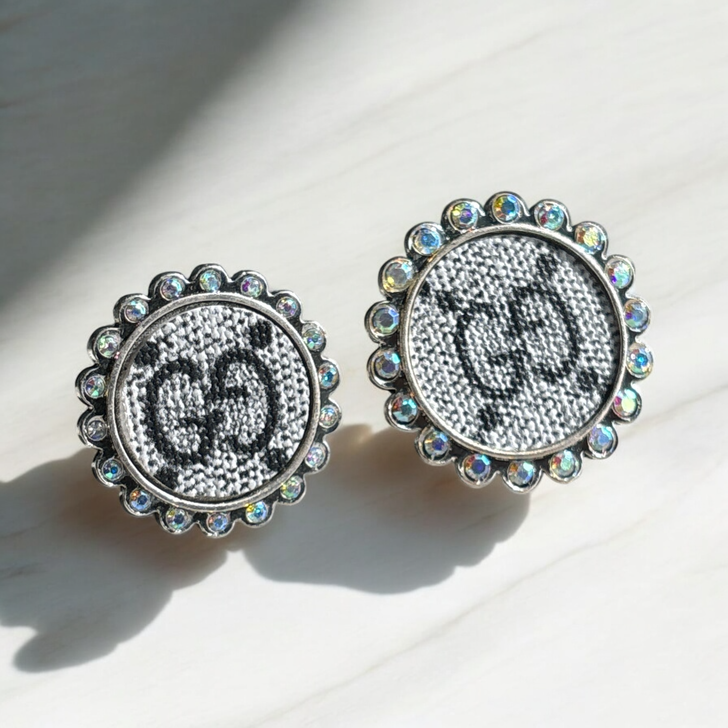 Silver AB Rhinestone Rings: 22mm