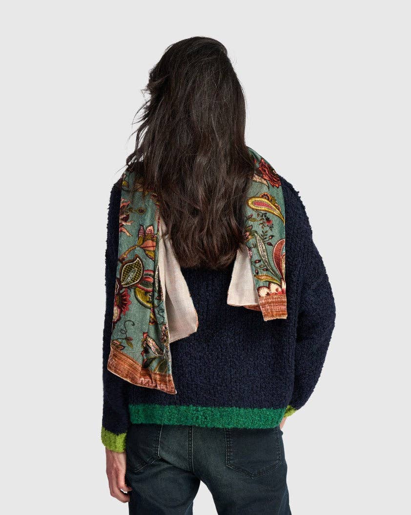 Mango Velvet Scarf, Steel Blue: Garden / ONE SIZE