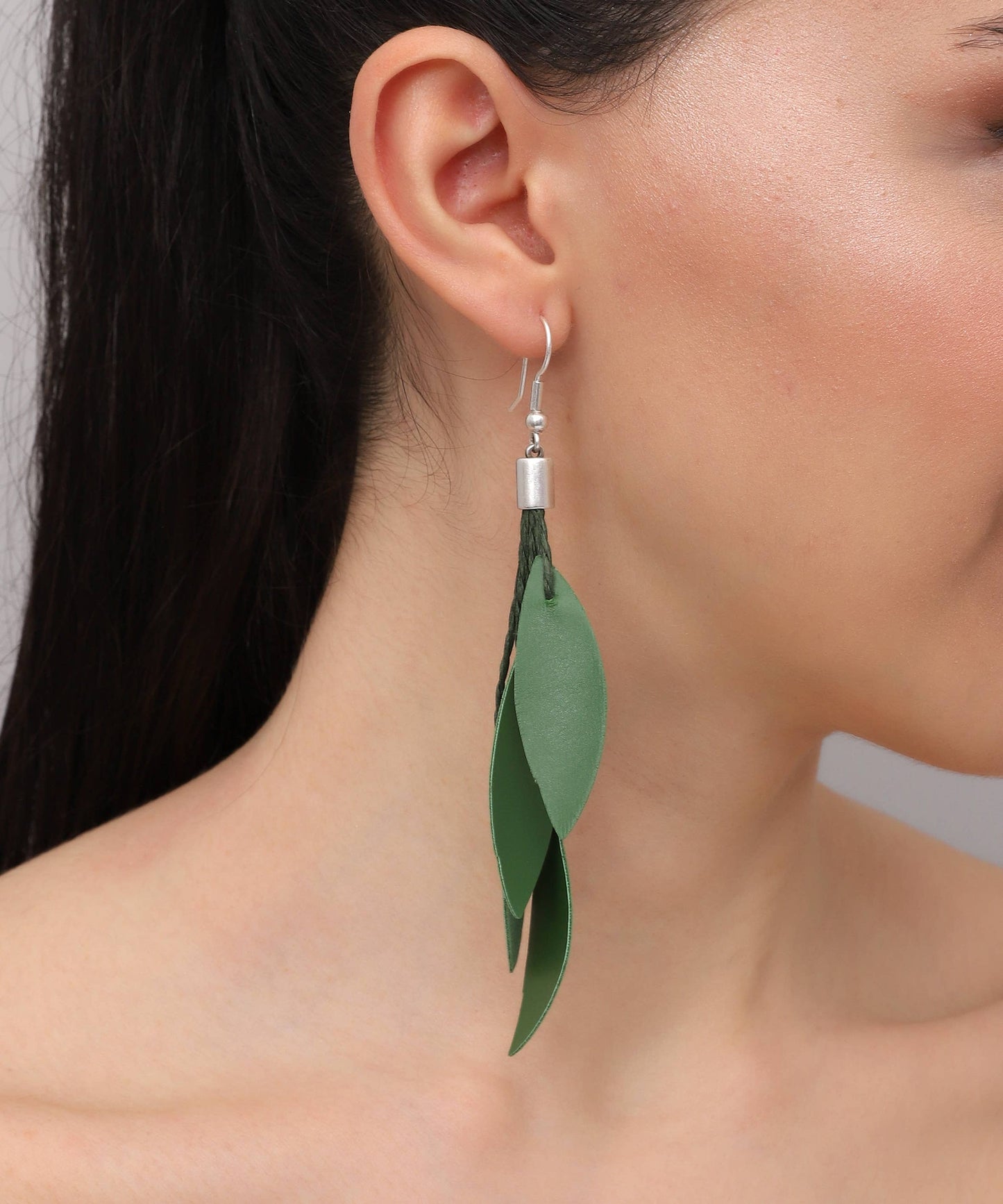 Handmade special design leather leaf jewelry set: Red