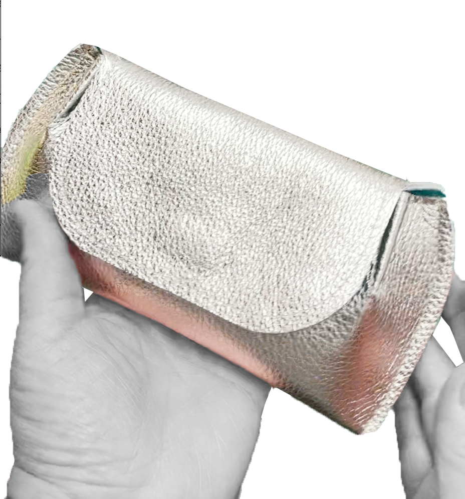 The Marla Sunglass Case: Metallics!: Silver Inside / Sapphire Outside