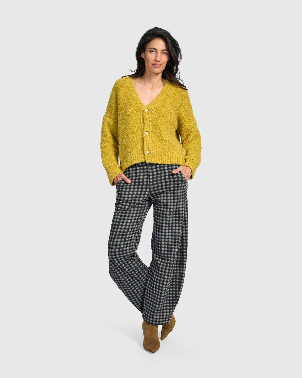 Teddy Boucle Cardigan, Sunflower: Honey / S (US 8-12)