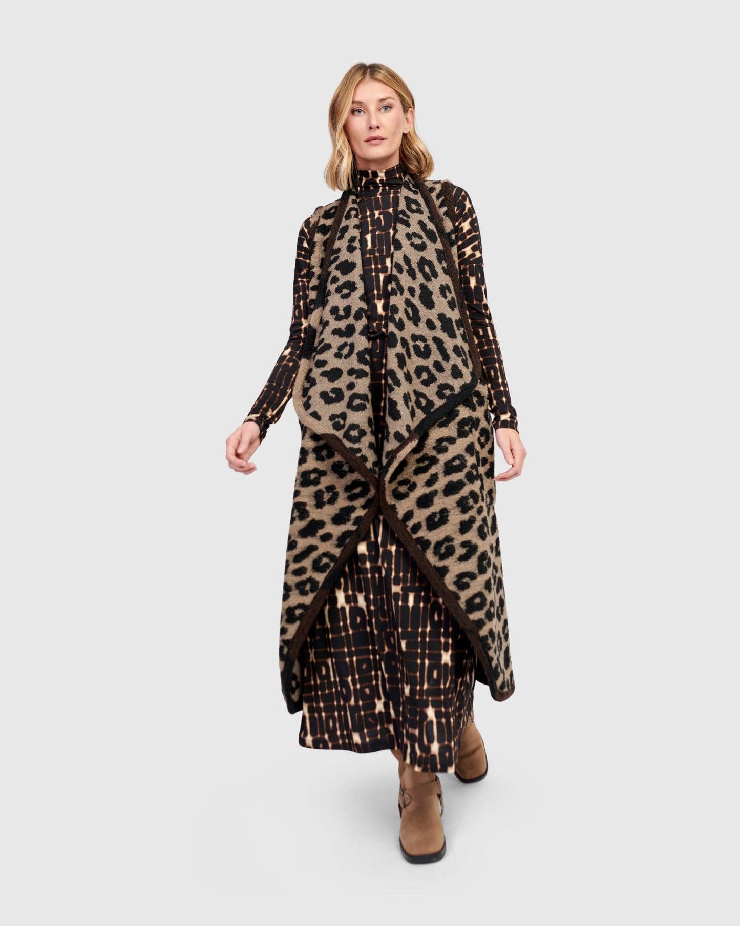 Savage Cozy Draped Vest, Leopard: Leopard / 1 (US 6-8)