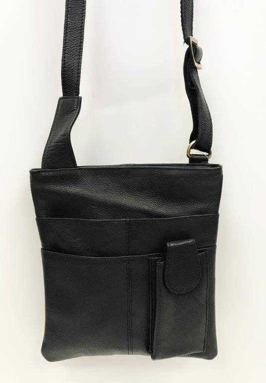 LEATHER CROSSBODY, I PAD TECH BAG: SILVER