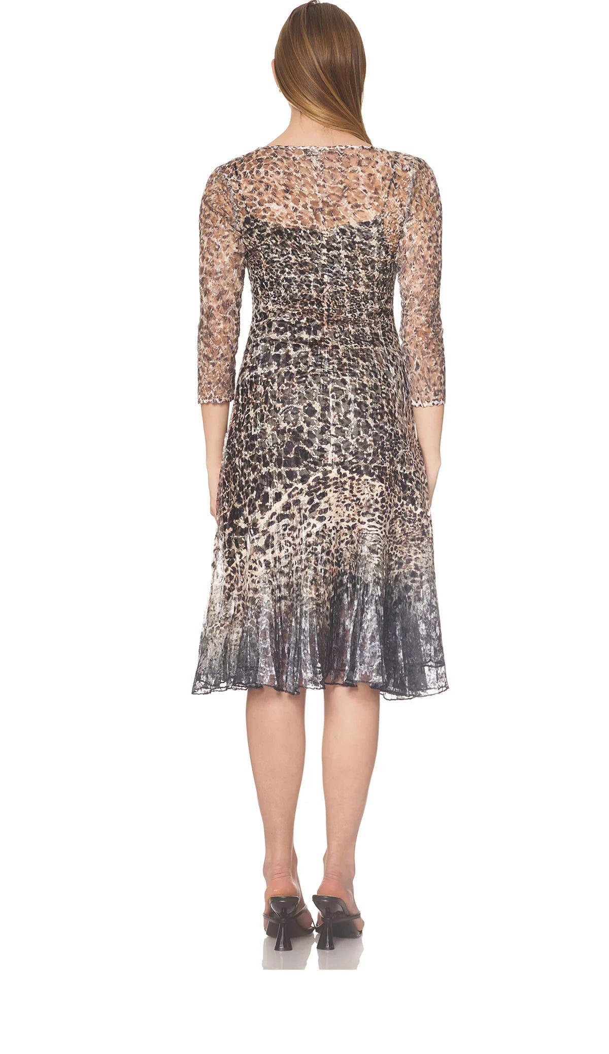Lace V Neck Dress with Hem Inset CTL18417 - KOMAROV