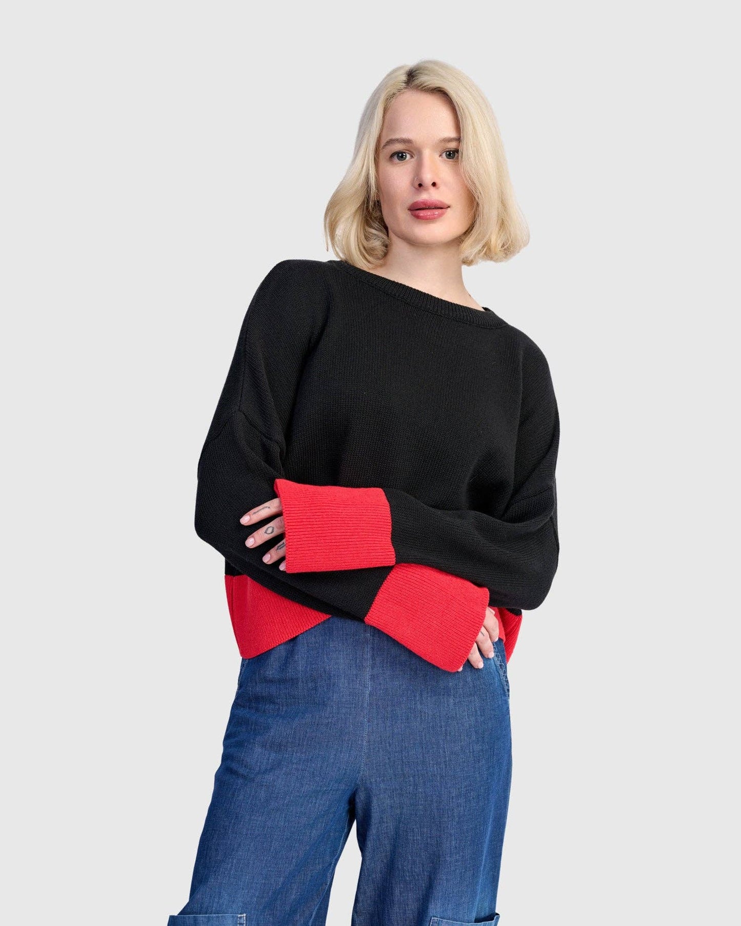 Vista Block Sweater, Red: Red / L (US 14-16)