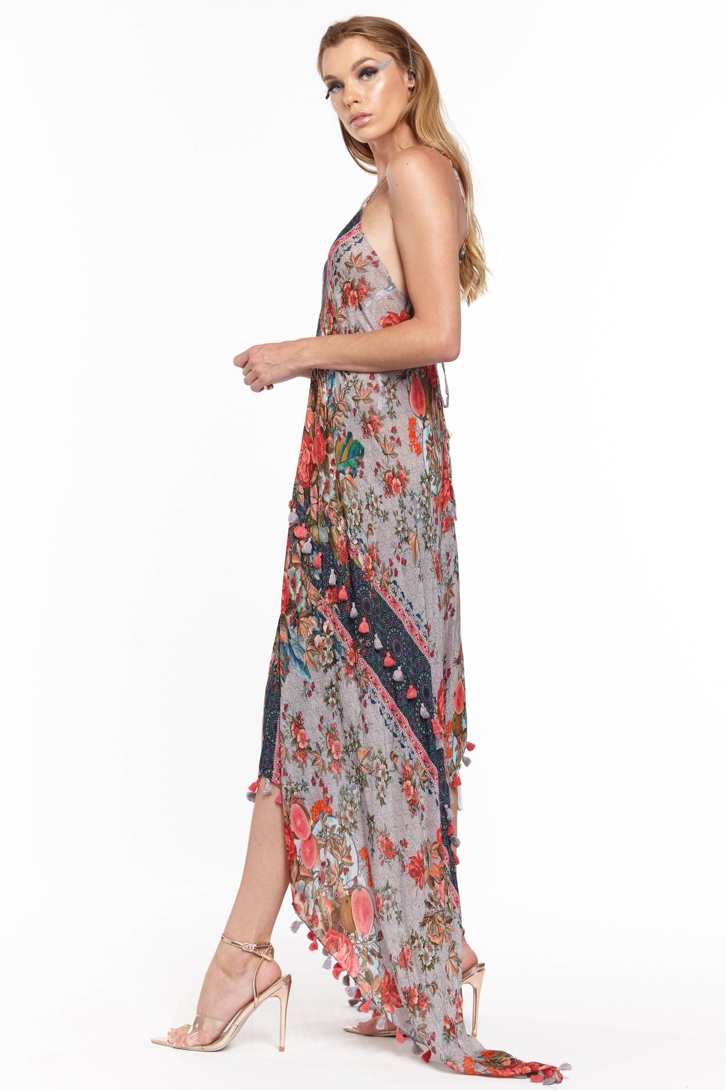 Travel in Style Dress: Slate Floral / L