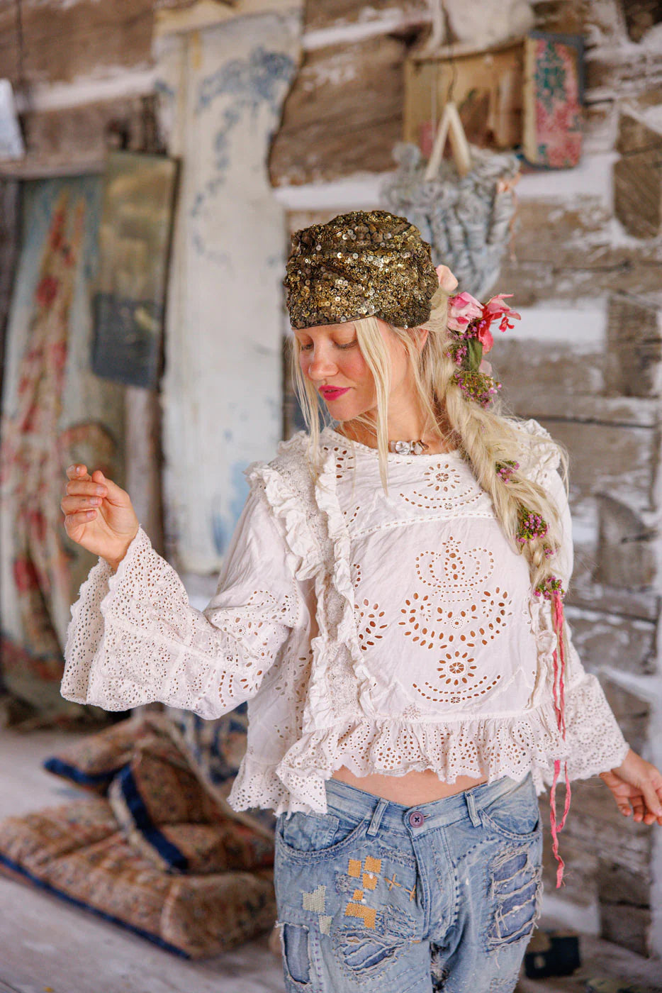 Hermione Eyelet Blouse 2194 - Magnolia Pearl
