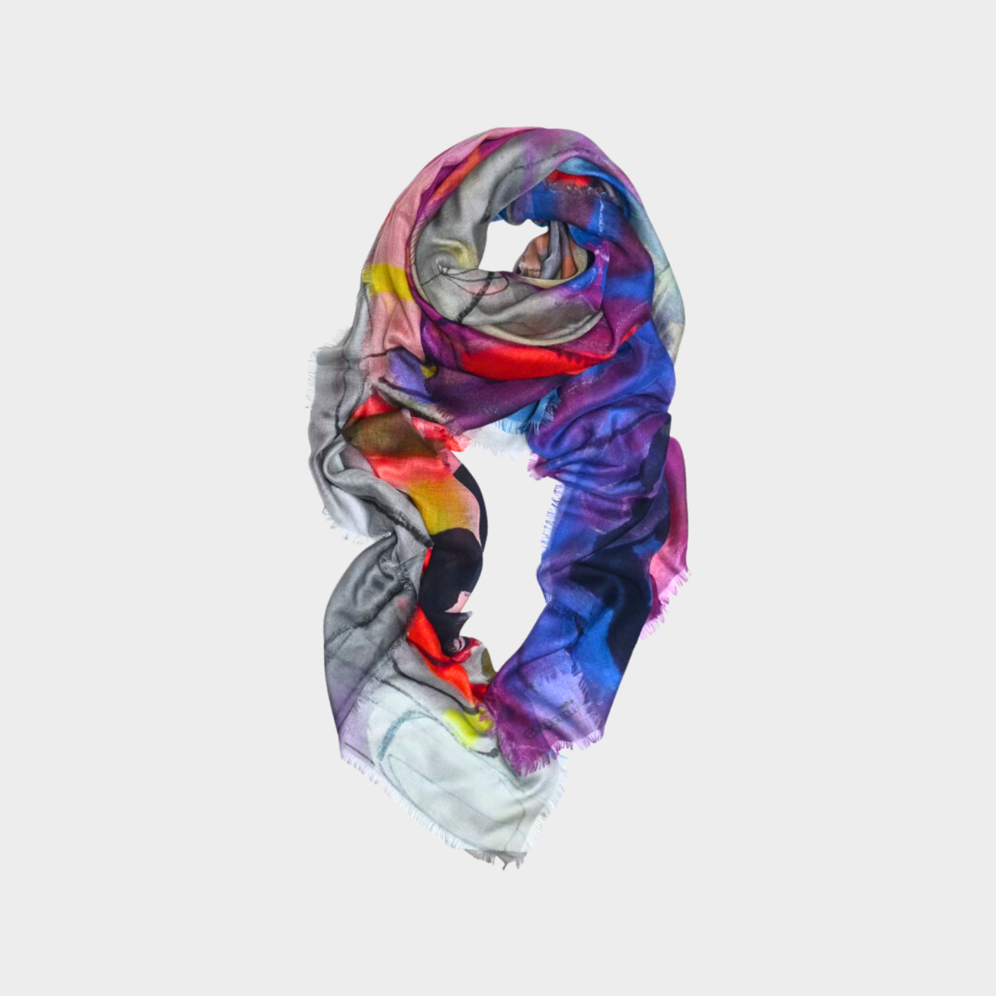 Silk-Modal Large Square Scarf - Notebook