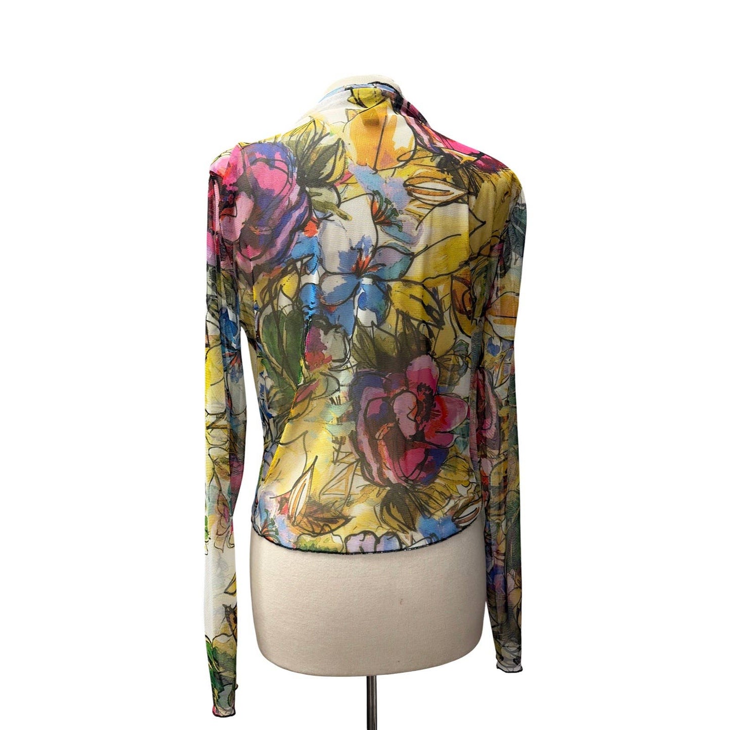 JADE Sheer Long Sleeve Print Bolero Cover-up : XS