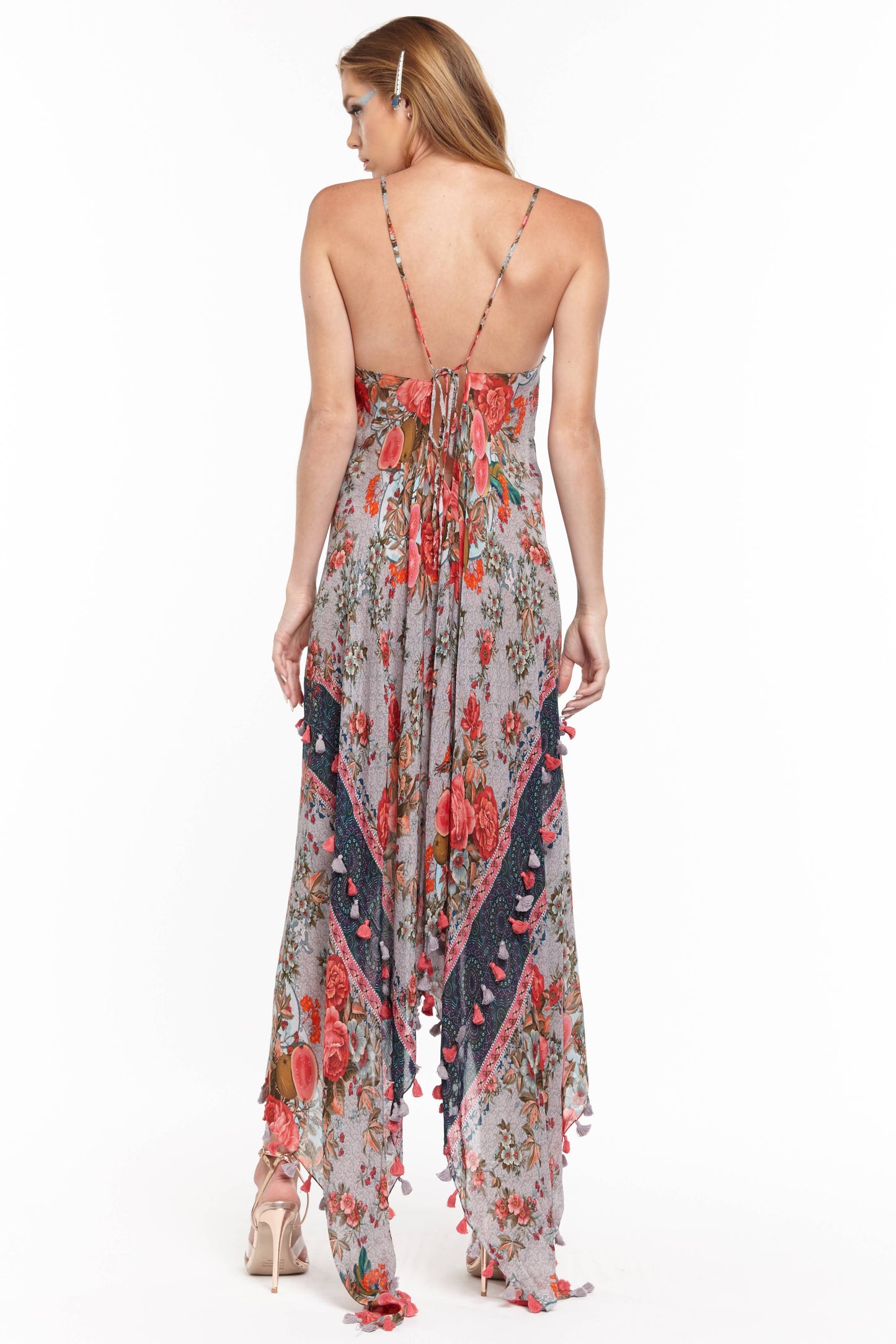Travel in Style Dress: Slate Floral / L