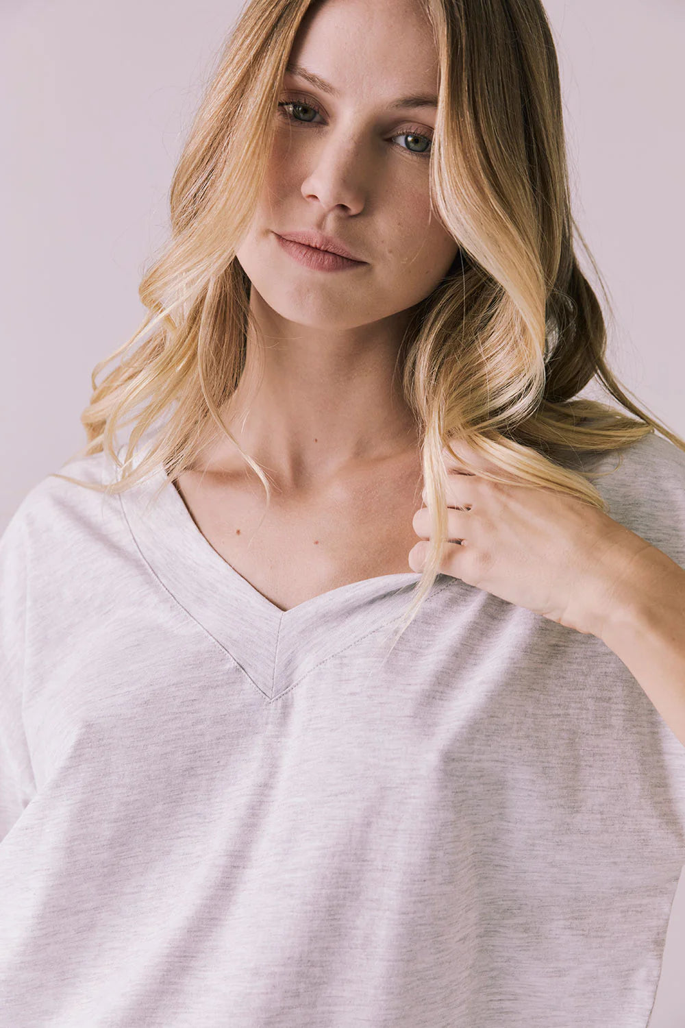 Mazzy Light Heather Grey Tee CWA539 - CHASER