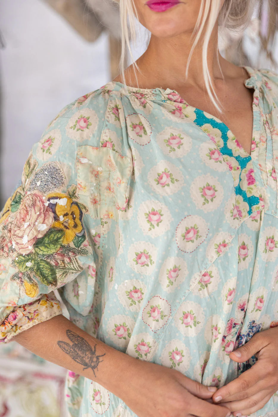 Appliqué Fayhe Dress 1290 - Magnolia Pearl