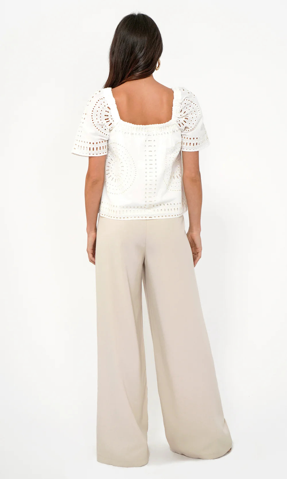 Sammy Eyelet Square Neck Top G254T7202 - GREYLIN