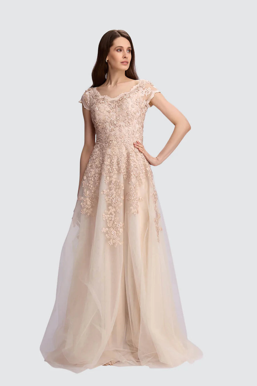 Ethereal Almond Lace Gown 6021 - Olvi’s