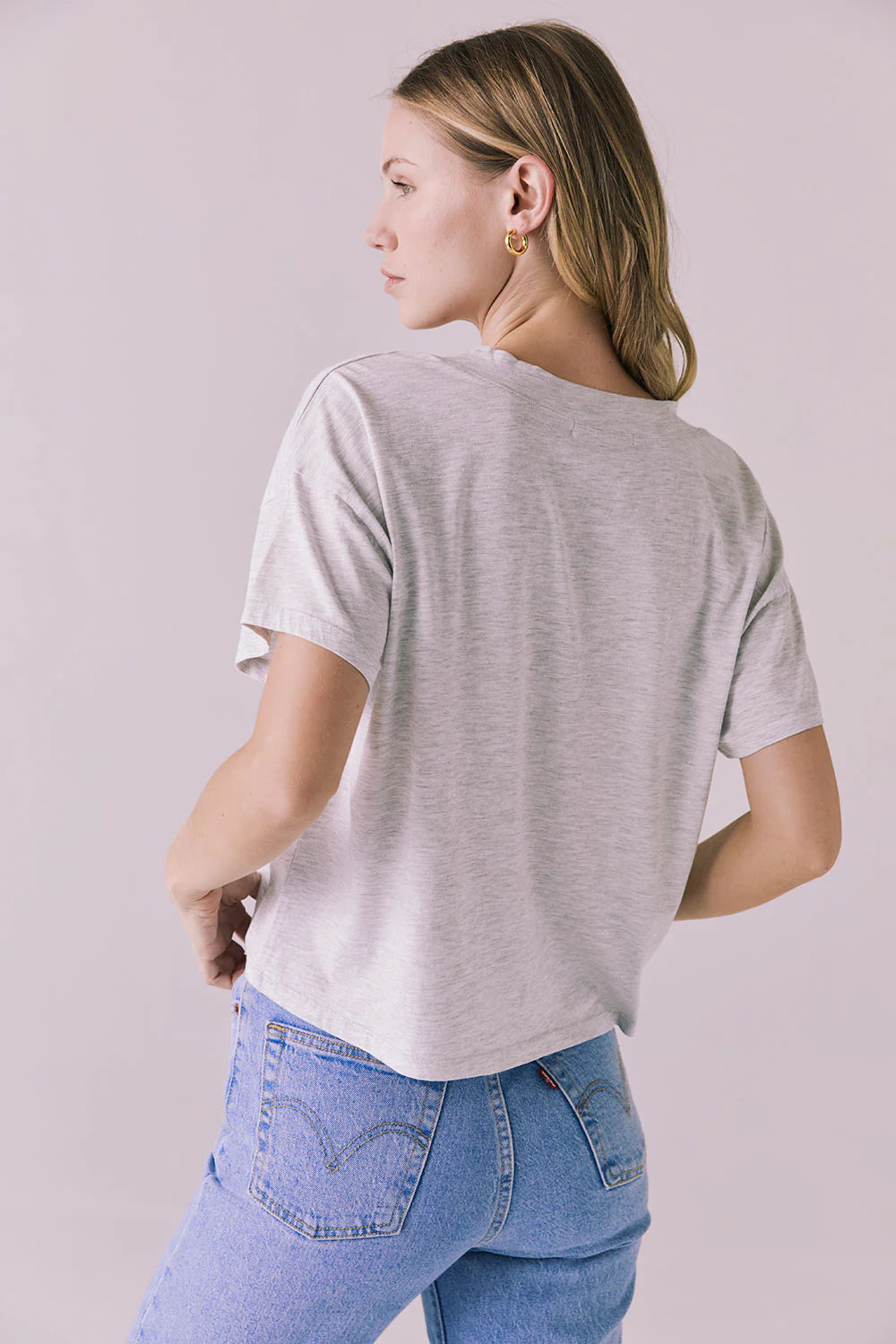 Mazzy Light Heather Grey Tee CWA539 - CHASER