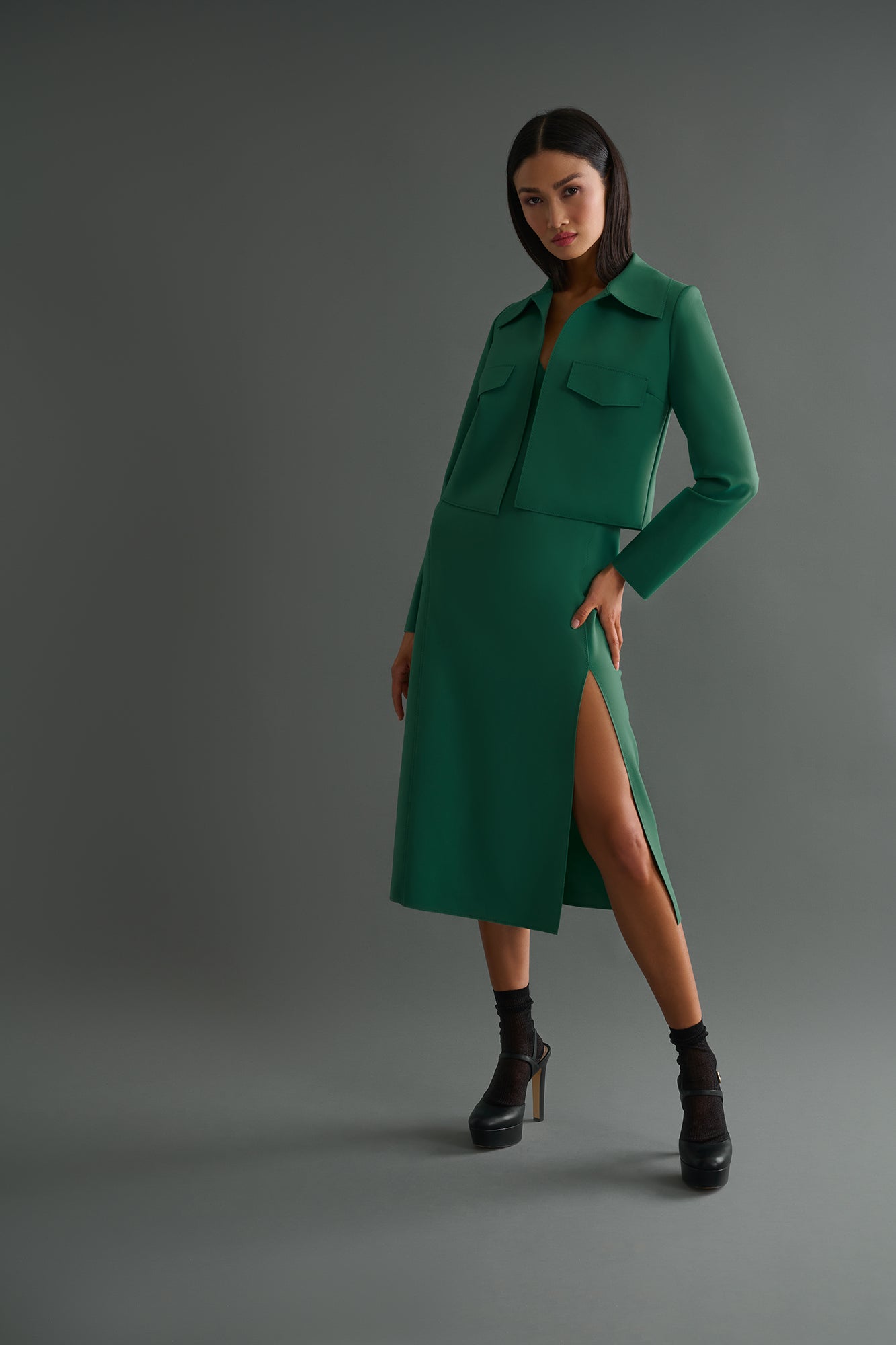 Contemporary Cropped Jacket 52467-75 - Shan