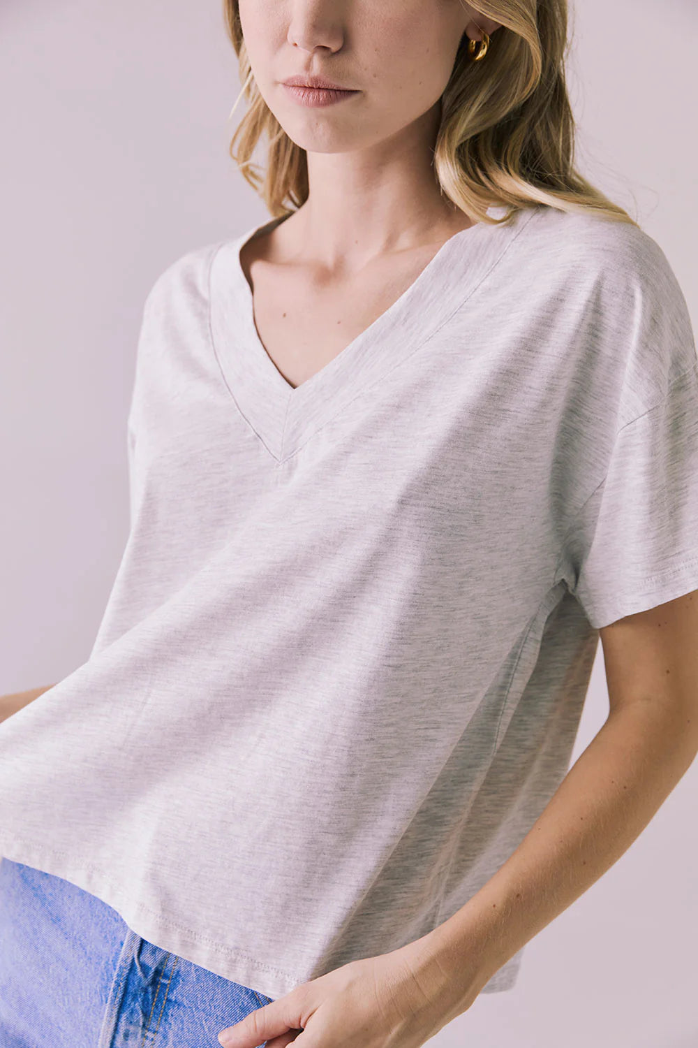 Mazzy Light Heather Grey Tee CWA539 - CHASER