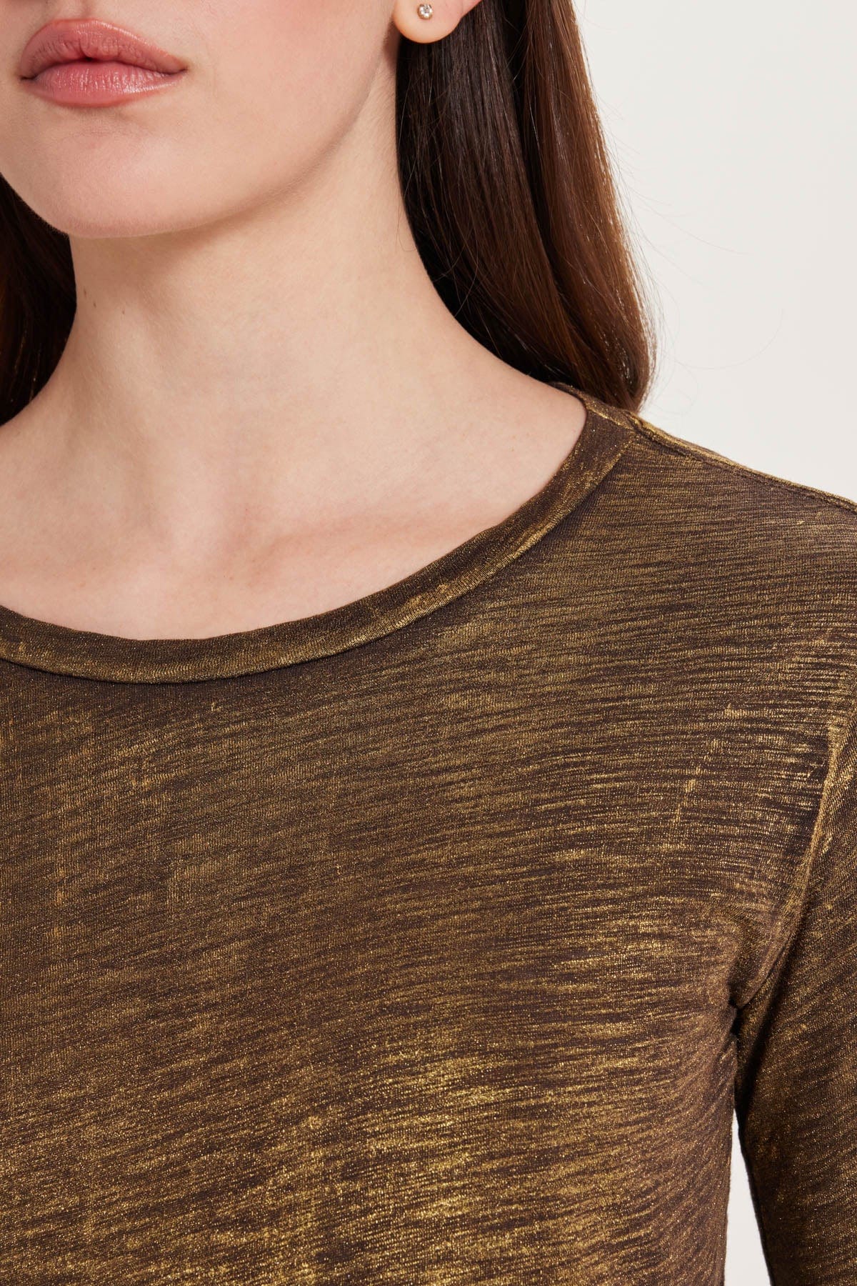 Long Sleeve Metallic Sparkling Tee 21402SPRCFG - Goldie Lewinter