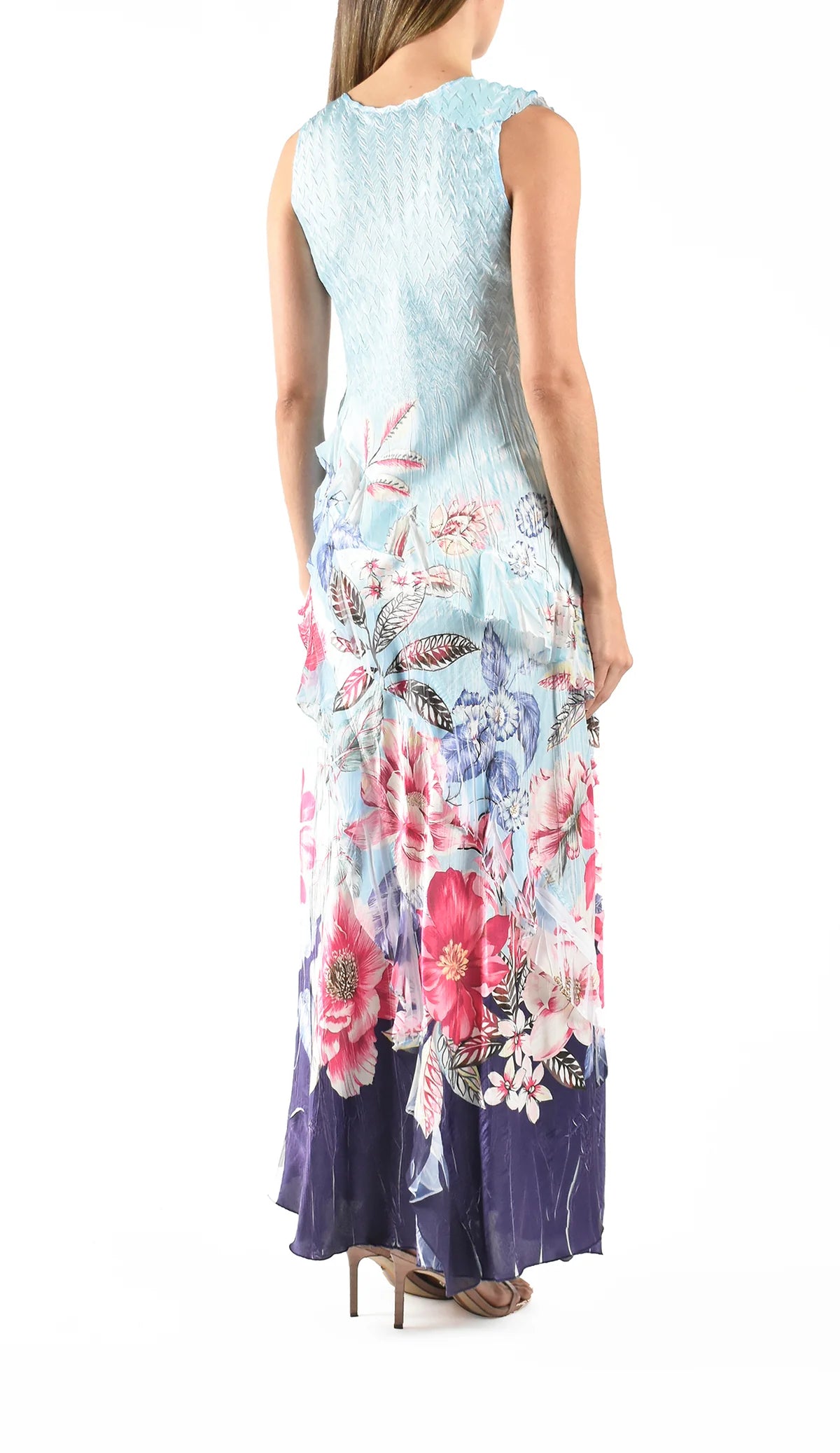 Sleeveless V-Neck Ruffle Dress CAP4409 - KOMAROV