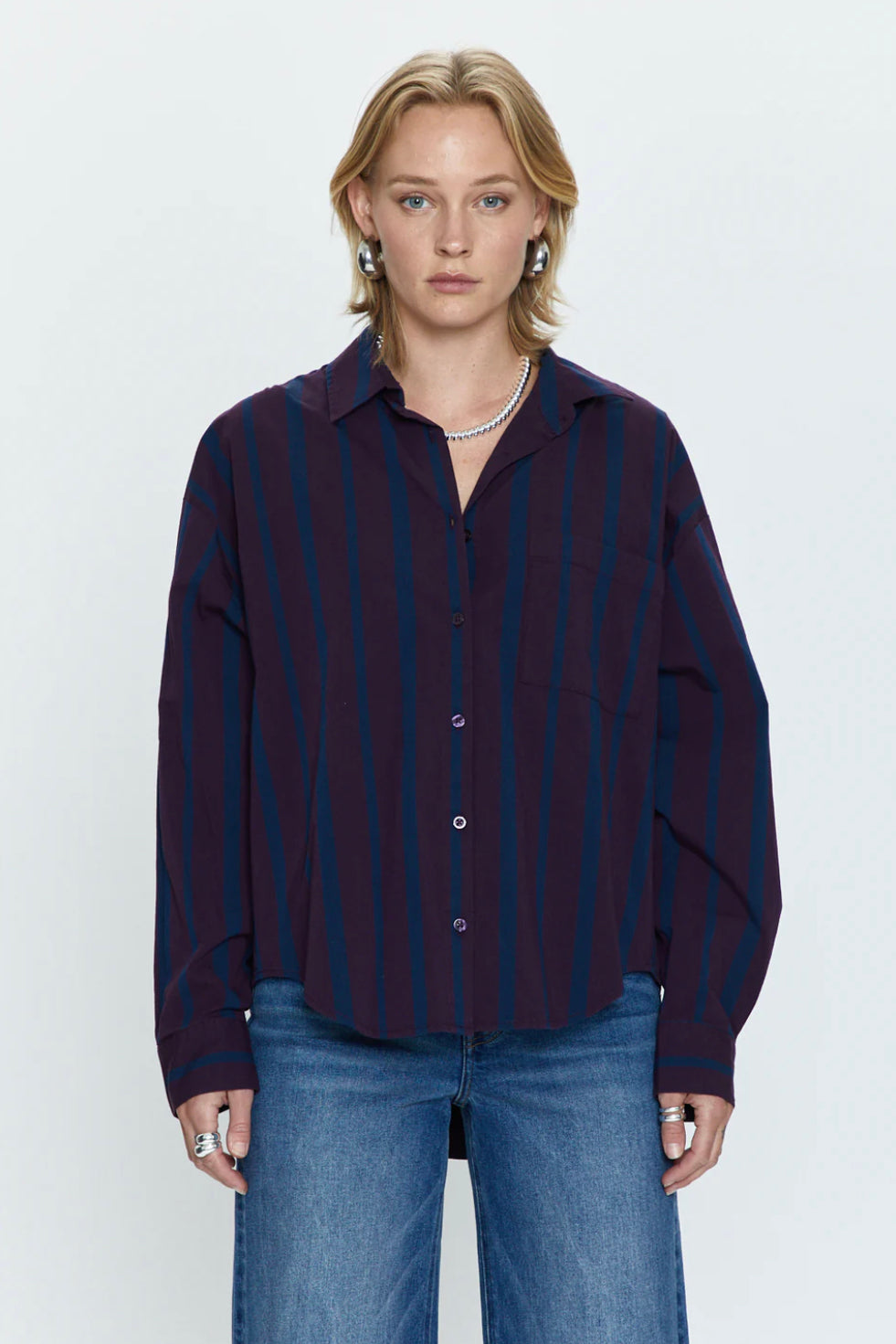 Sloane Oversized Button Down Shirt Pistola Alice Becker Inc