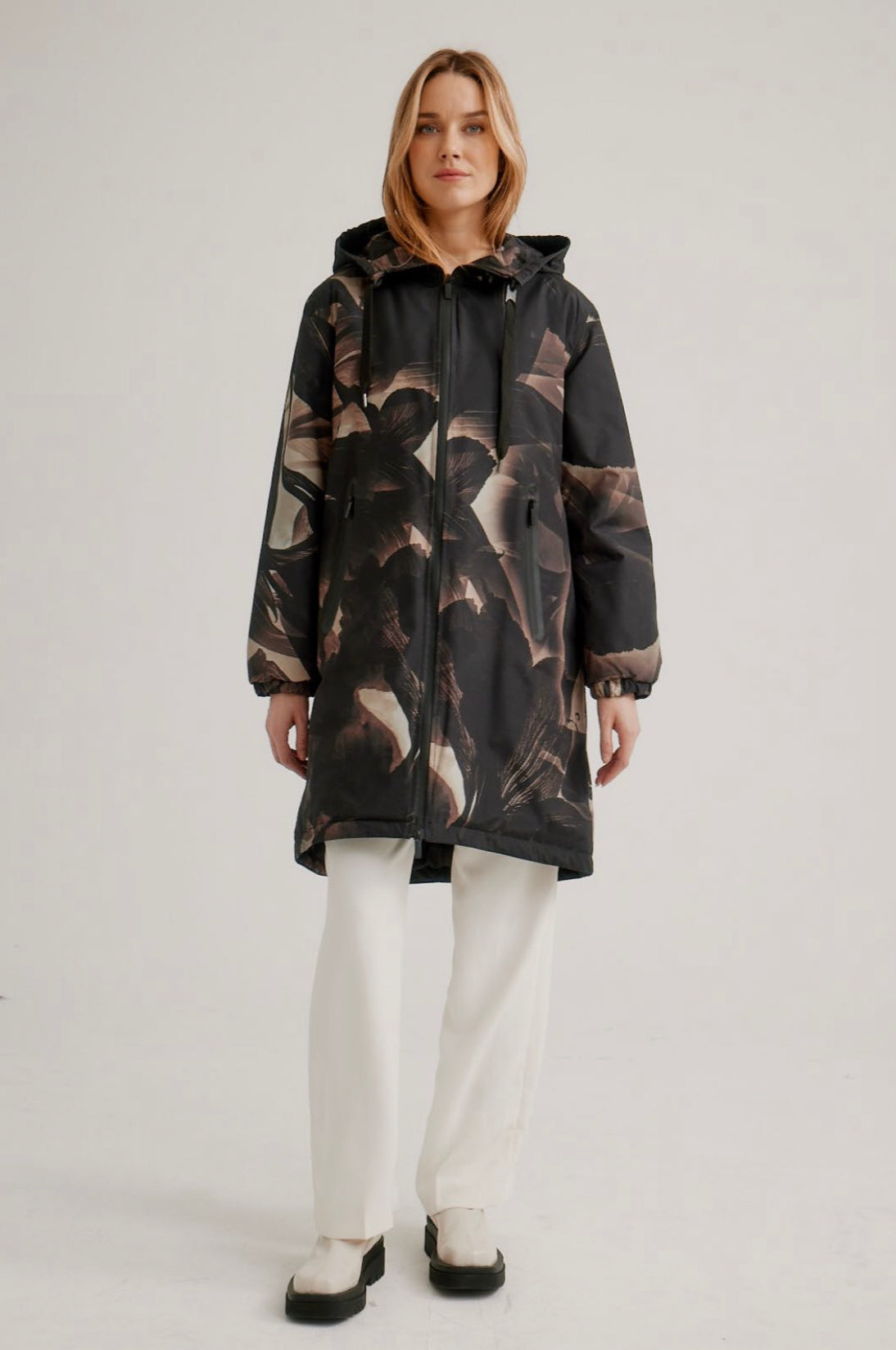 Recycled Waterproof Printed Raincoat W/ Taped Seams E1684RO-801 - CRO