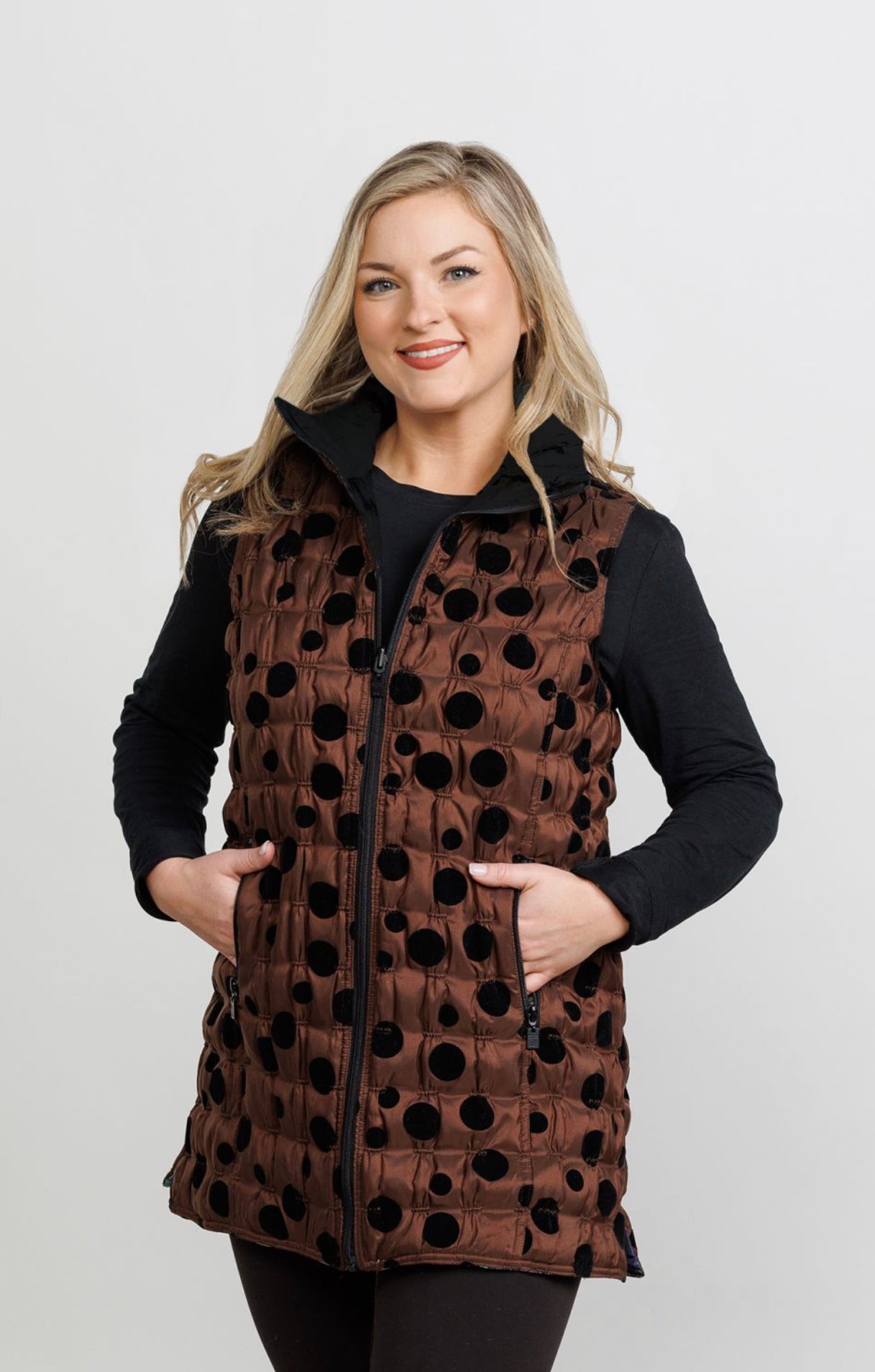 Reversible Flocked Quilted Zip Front Vest 22900FQ - UBU