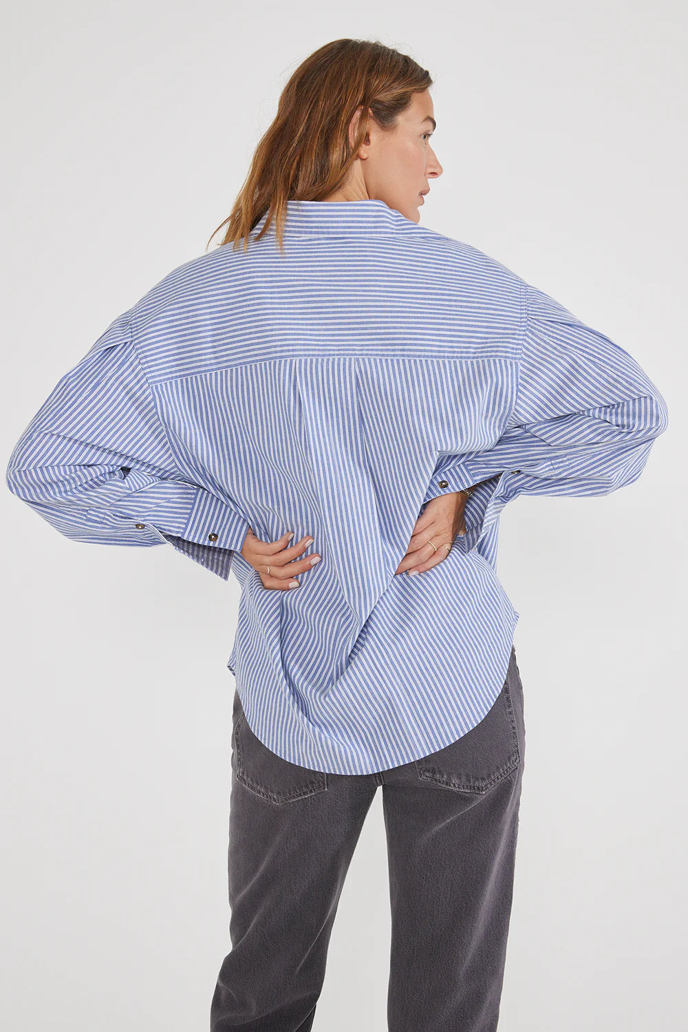 Mallory Pleat Sleeve Shirt Salute Stripe - Ética
