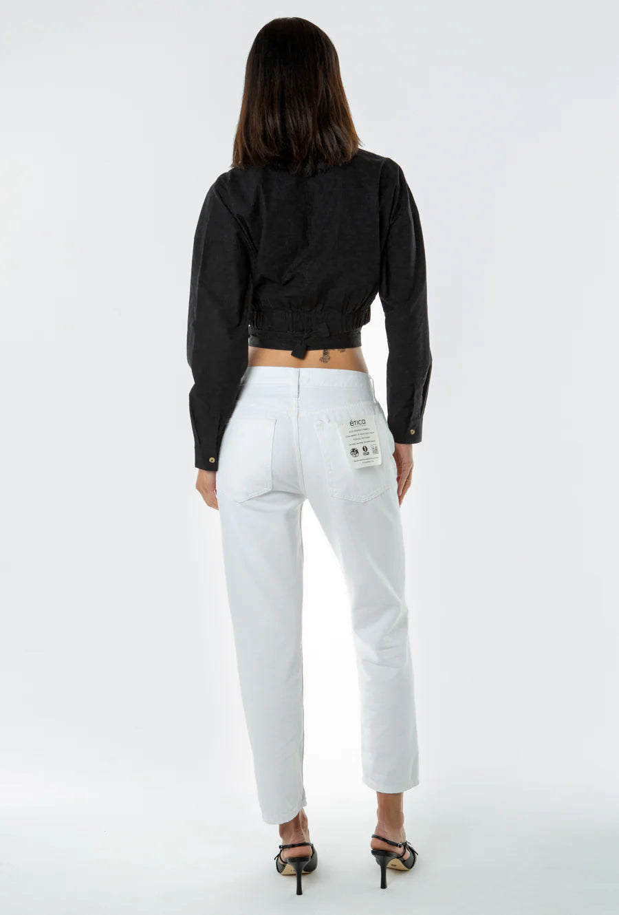Rhea Mid Rise Crop - Vintage White