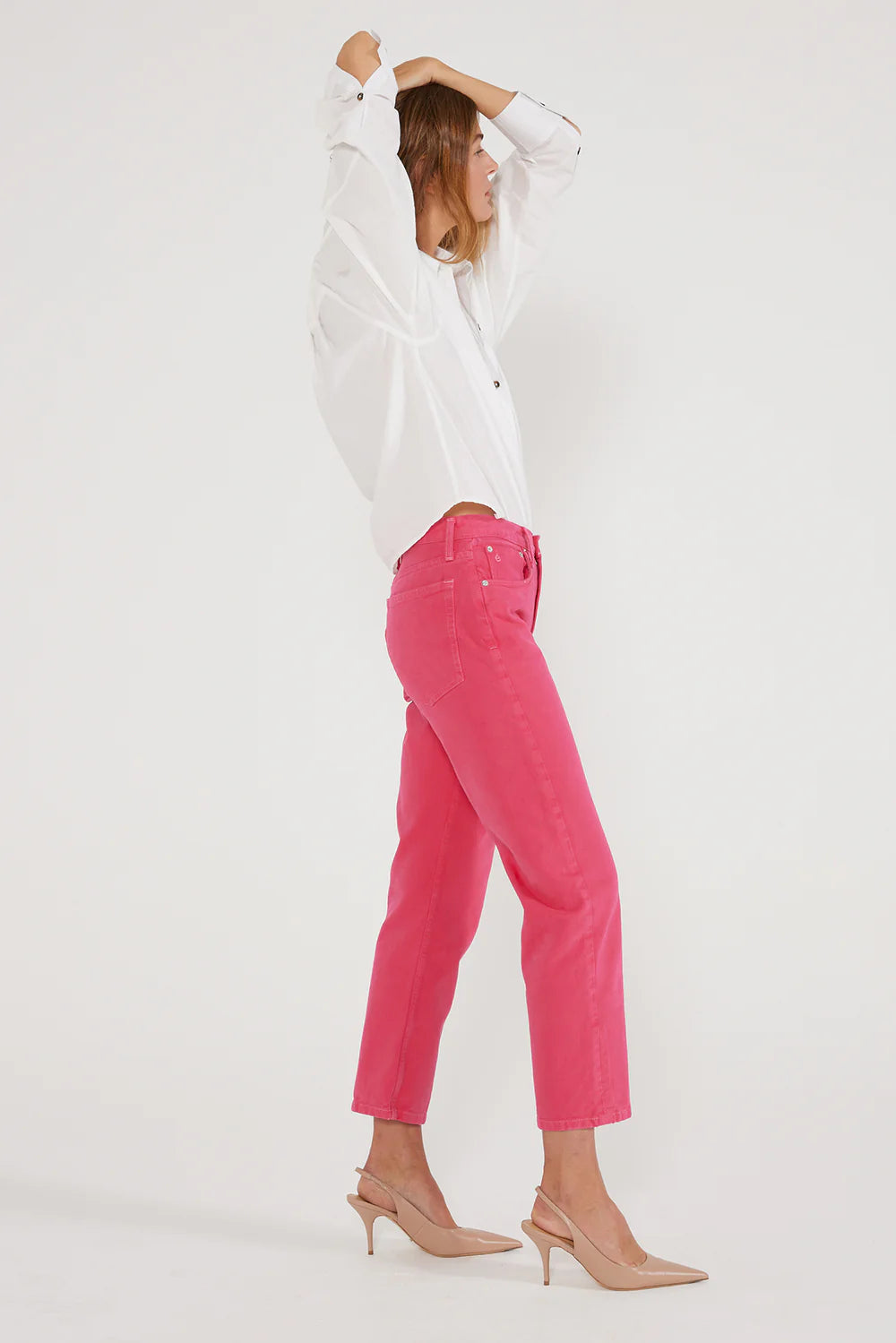Rhea Mid Rise Straight - Raspberry