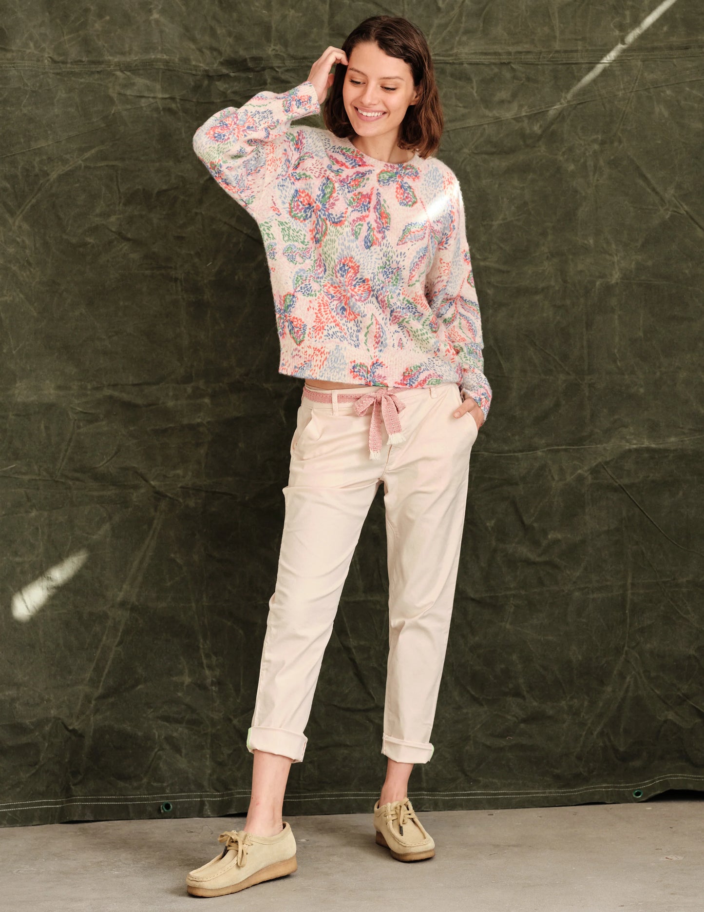 Roll up Trouser with Trim J50T9 - Sundry