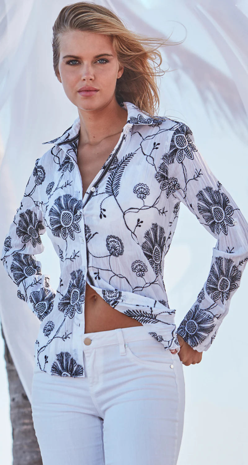 LANAII Embroidery Button Down Shirt 8945 - CINO