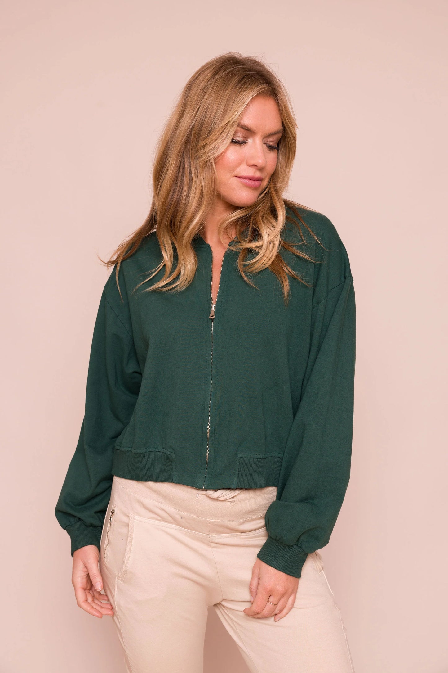 Jacey Jersey Zip Up Jacket - Suzy D