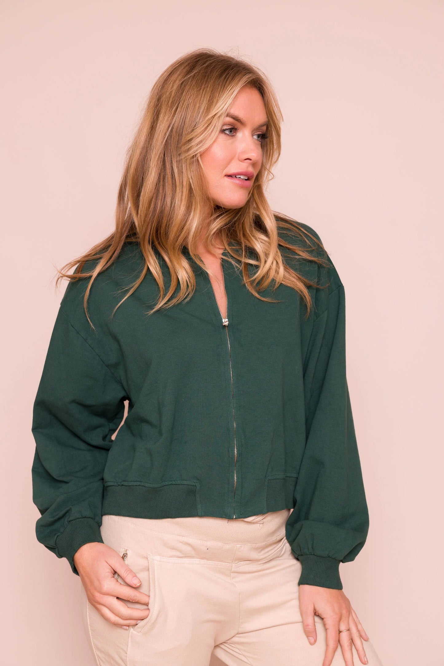 Jacey Jersey Zip Up Jacket - Suzy D