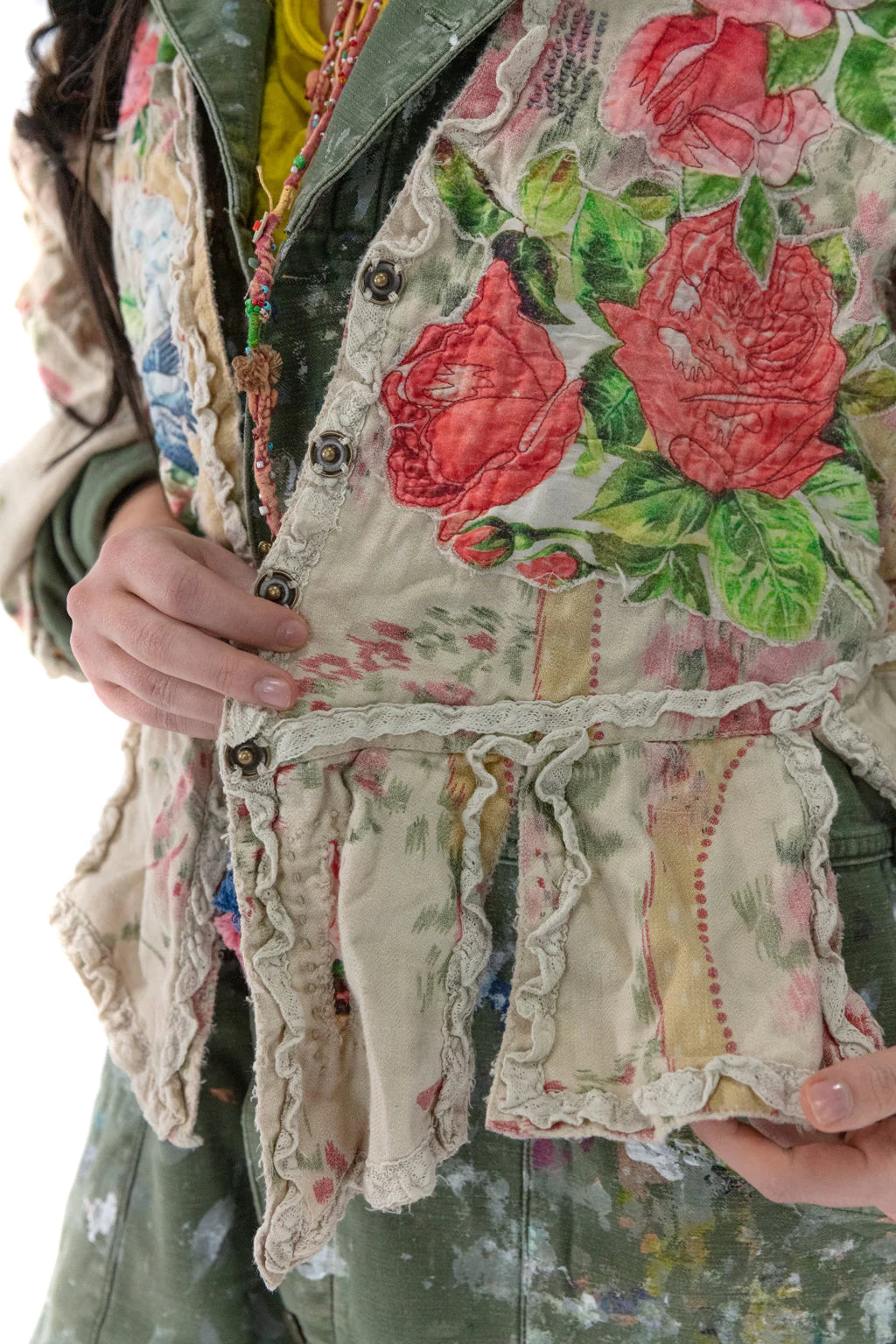 Floral Appliqué Monique Jacket 662 - Magnolia Pearl