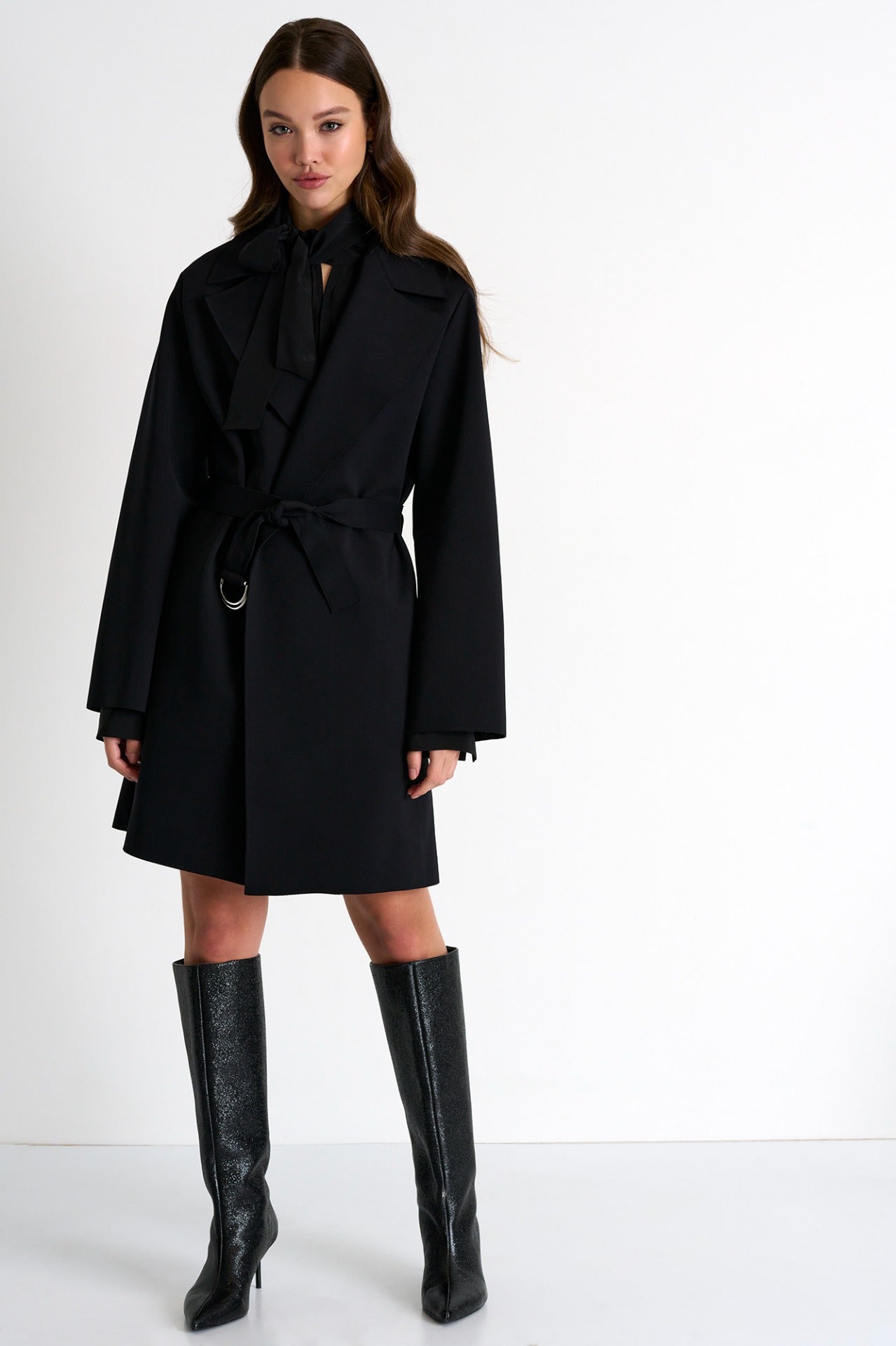 Oversized Belted Coat 52367-80 - SHAN