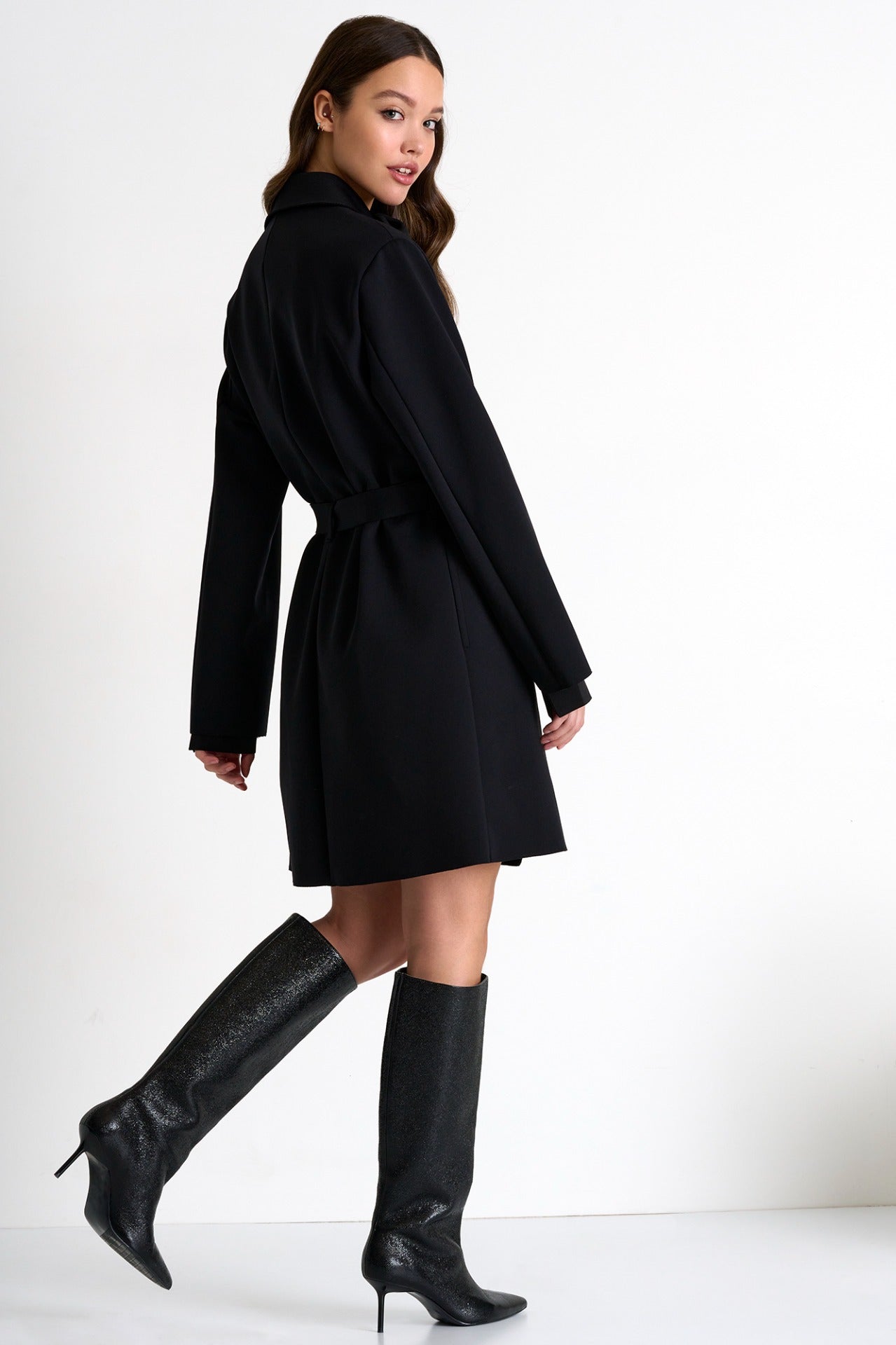 Oversized Belted Coat 52367-80 - SHAN