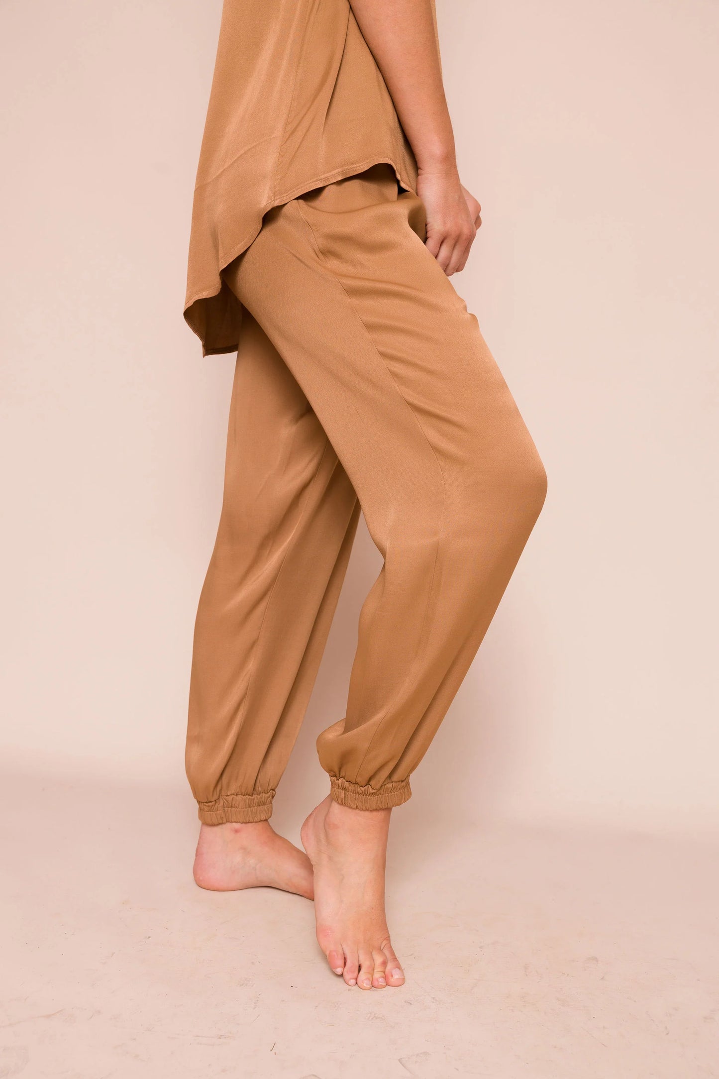Rhonda Satin Cuffed Pants - Suzy D London