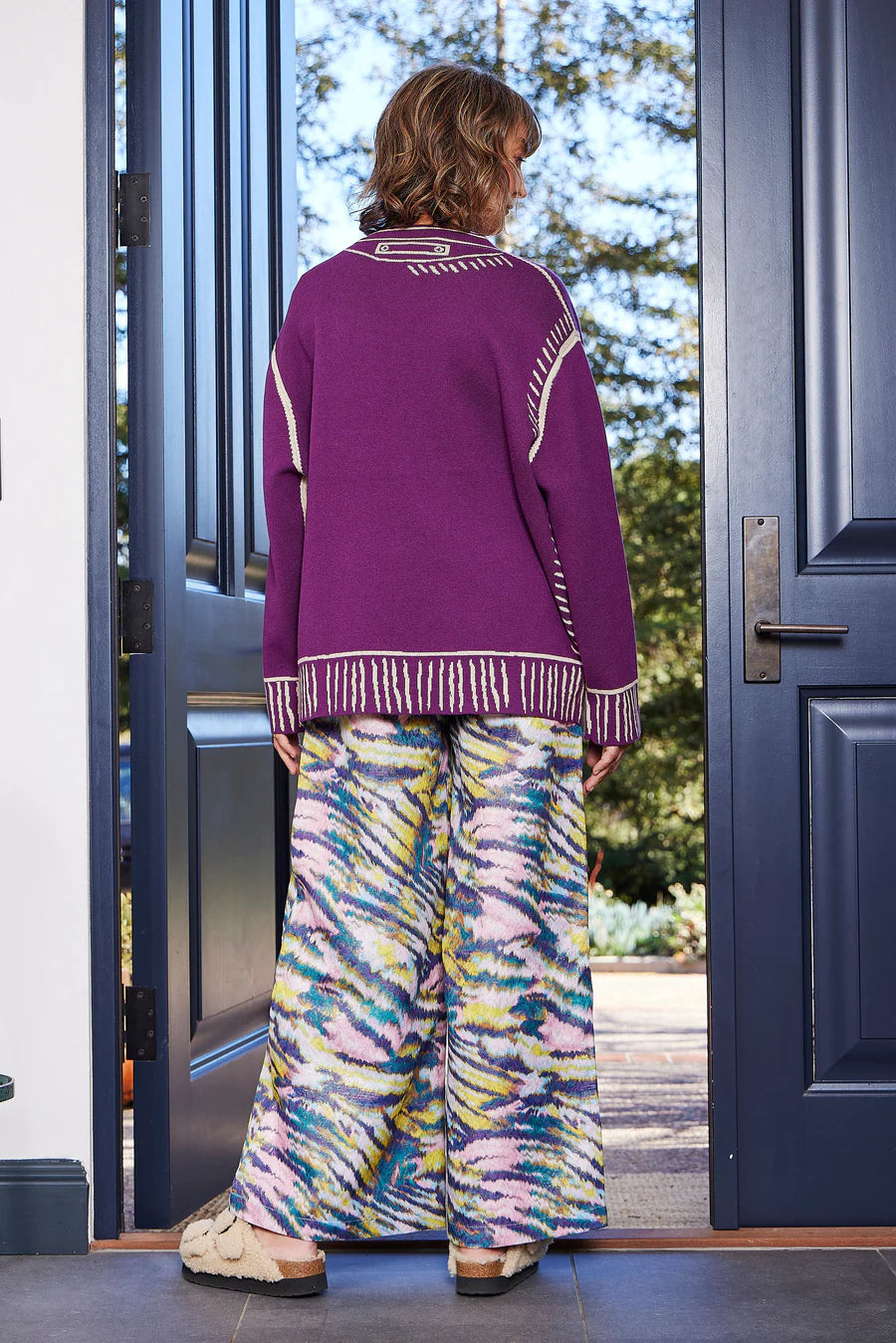 Purple Passion Trompe L'oeil Cardi - Purple Maroon