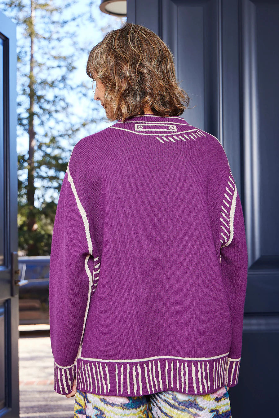 Purple Passion Trompe L'oeil Cardi - Purple Maroon