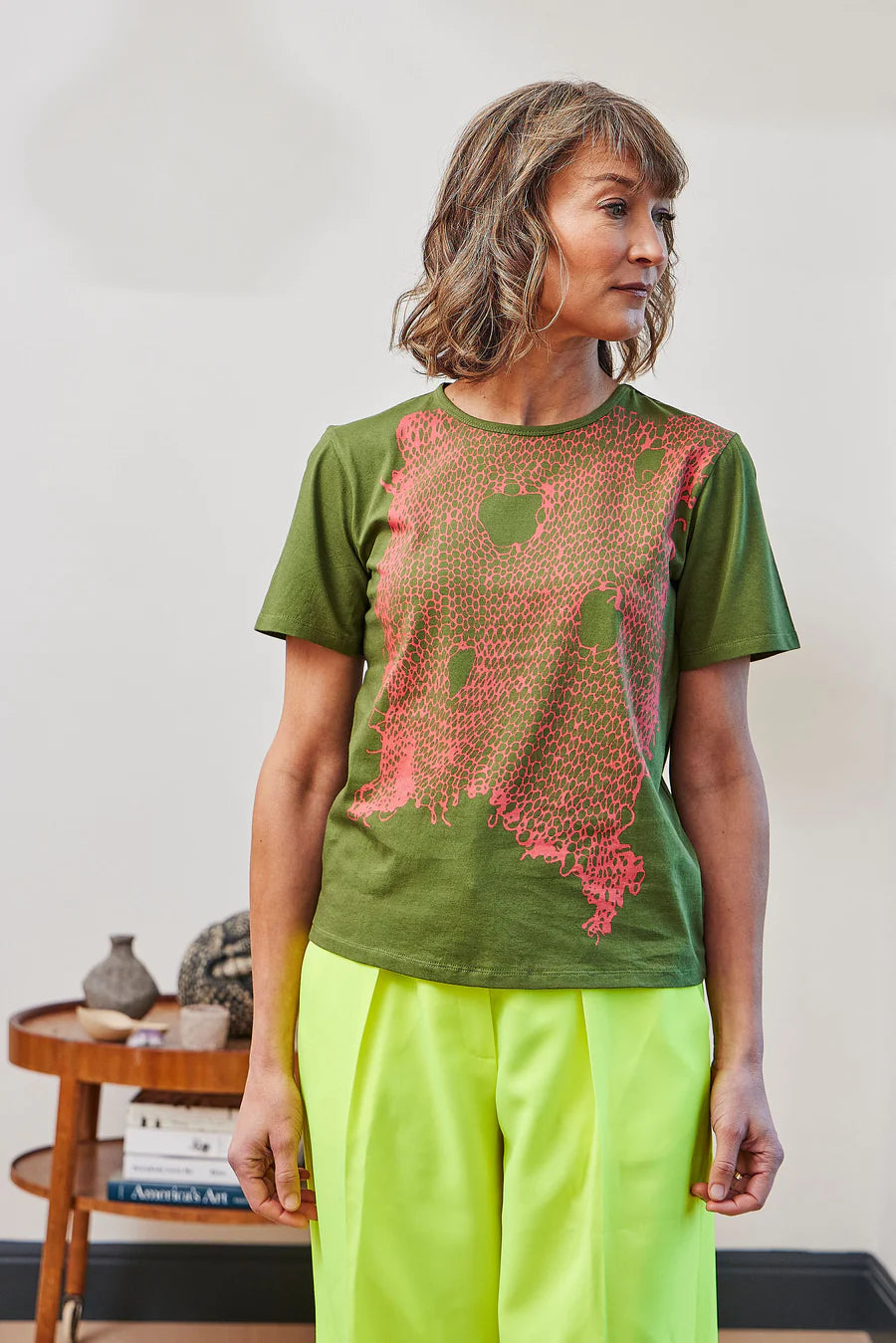 Army Coral Stitch Print Tee