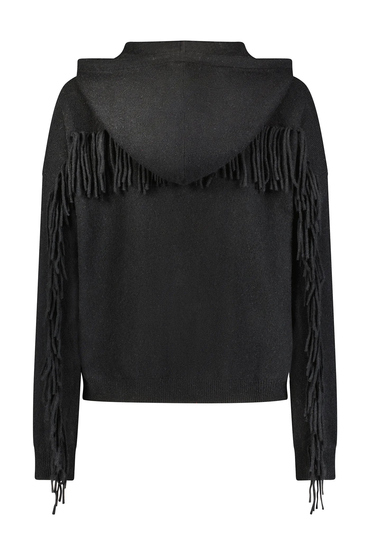 100% Cashmere Zip Fringed Hoodie 80106 - Minnie Rose