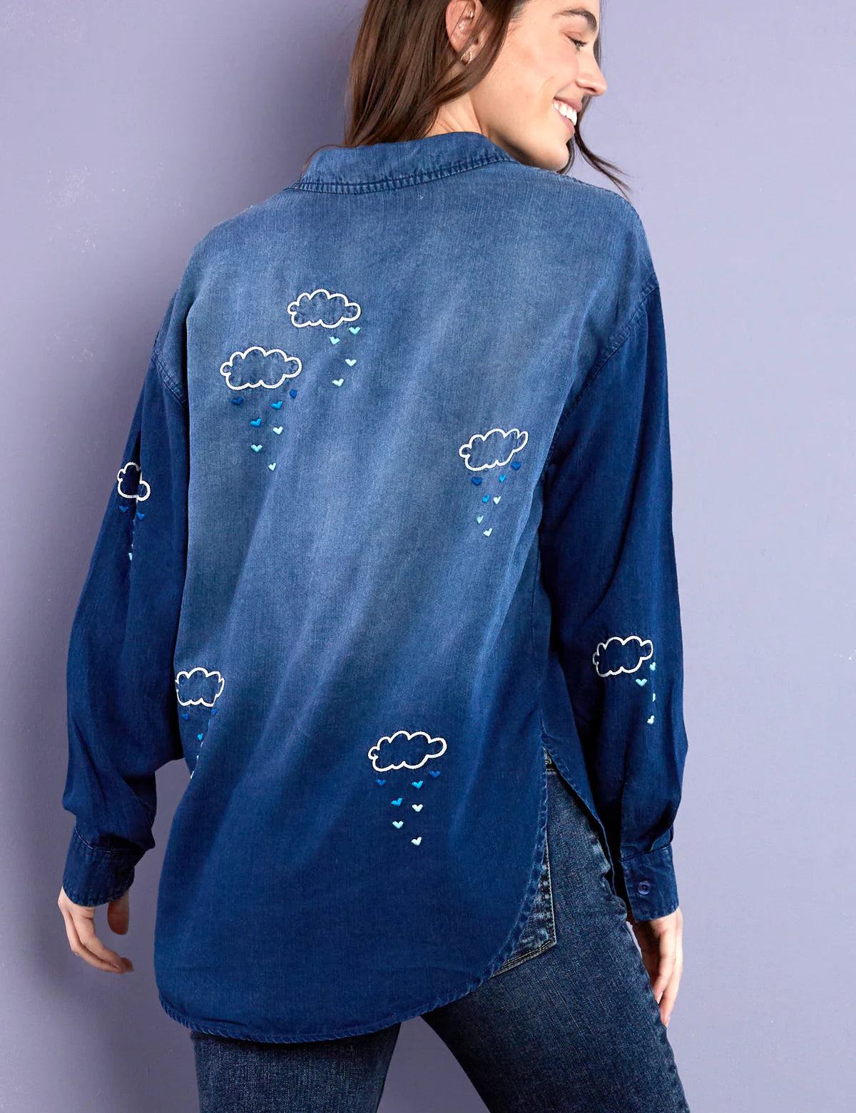 Love Clouds Embroidered Shirt BT6634T - Billy T